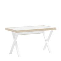 Íróasztal Modera Young - fehér/világosbarna, Modern, faalapú anyag/fém (130/75/71cm)