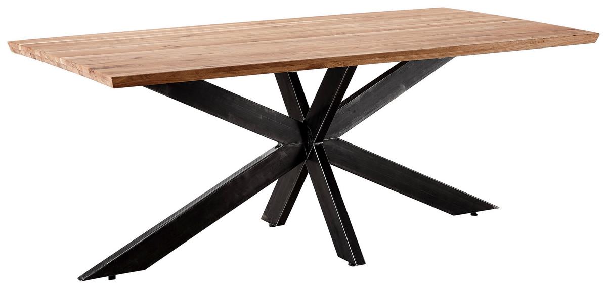 STÓŁ DO JADALNI SPIDER - kolor dębowy/czarny, Design, metal/drewno (200/100/77cm) - Linea Natura