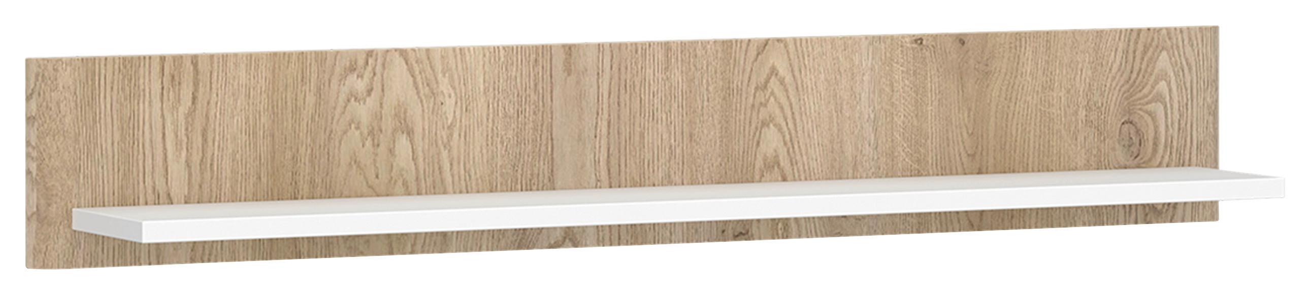 Zidna Polica Calima - bijela/boje hrasta, Konvencionalno, drvni materijal (136/21,5/24cm) - Modern Living