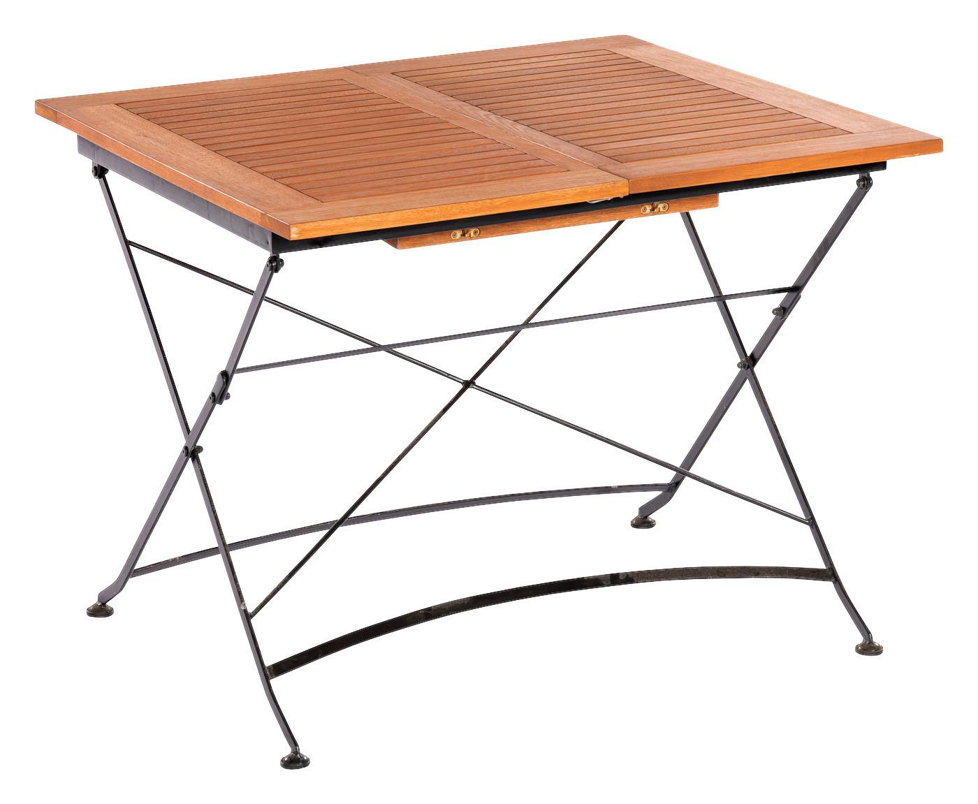 Vrtna Miza Schlossgarten, 100-150x90, Masivno - črna/naravne barve, Romantika, kovina/les (100-150/90/74cm) - Gardenson