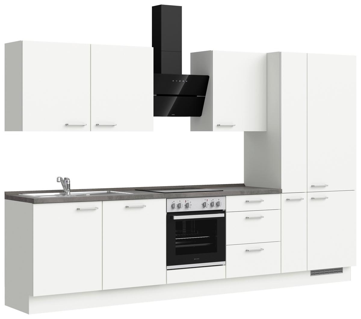 Küchenleerblock Touch High o. Geräte Weiß - Edelstahlfarben/Weiß, MODERN, Holzwerkstoff/Metall (330cm) - Nobilia