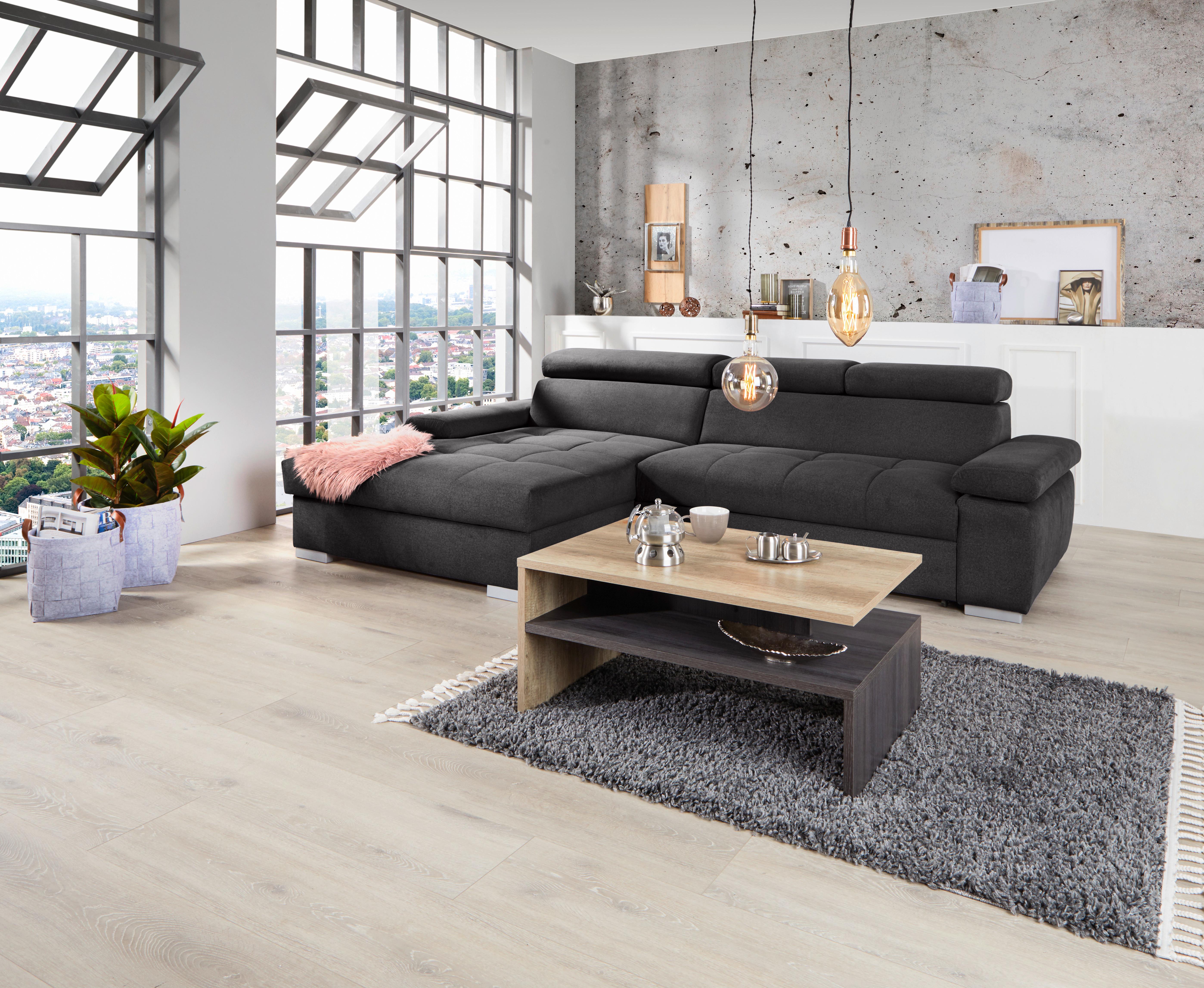 Kutna Garnitura Perry - boje grafita/srebrne boje, Design, tekstil/drvo (183/292cm) - Modern Living