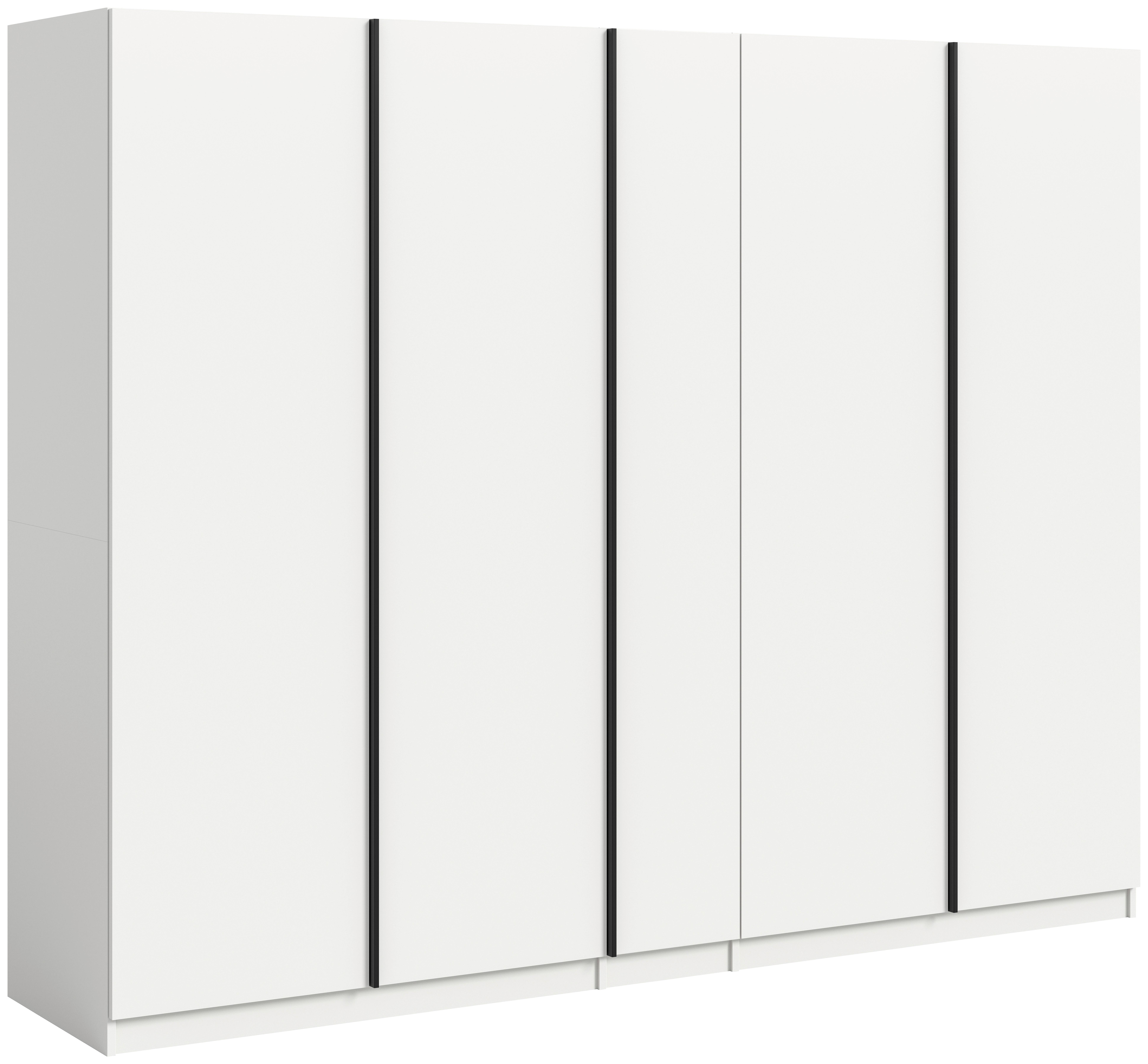 Drehtürenschrank Oakland Weiß - Schwarz/Weiß, MODERN, Holzwerkstoff (230/183/53cm) - MID.YOU