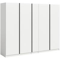Drehtürenschrank Oakland Weiß - Schwarz/Weiß, MODERN, Holzwerkstoff (230/183/53cm) - MID.YOU