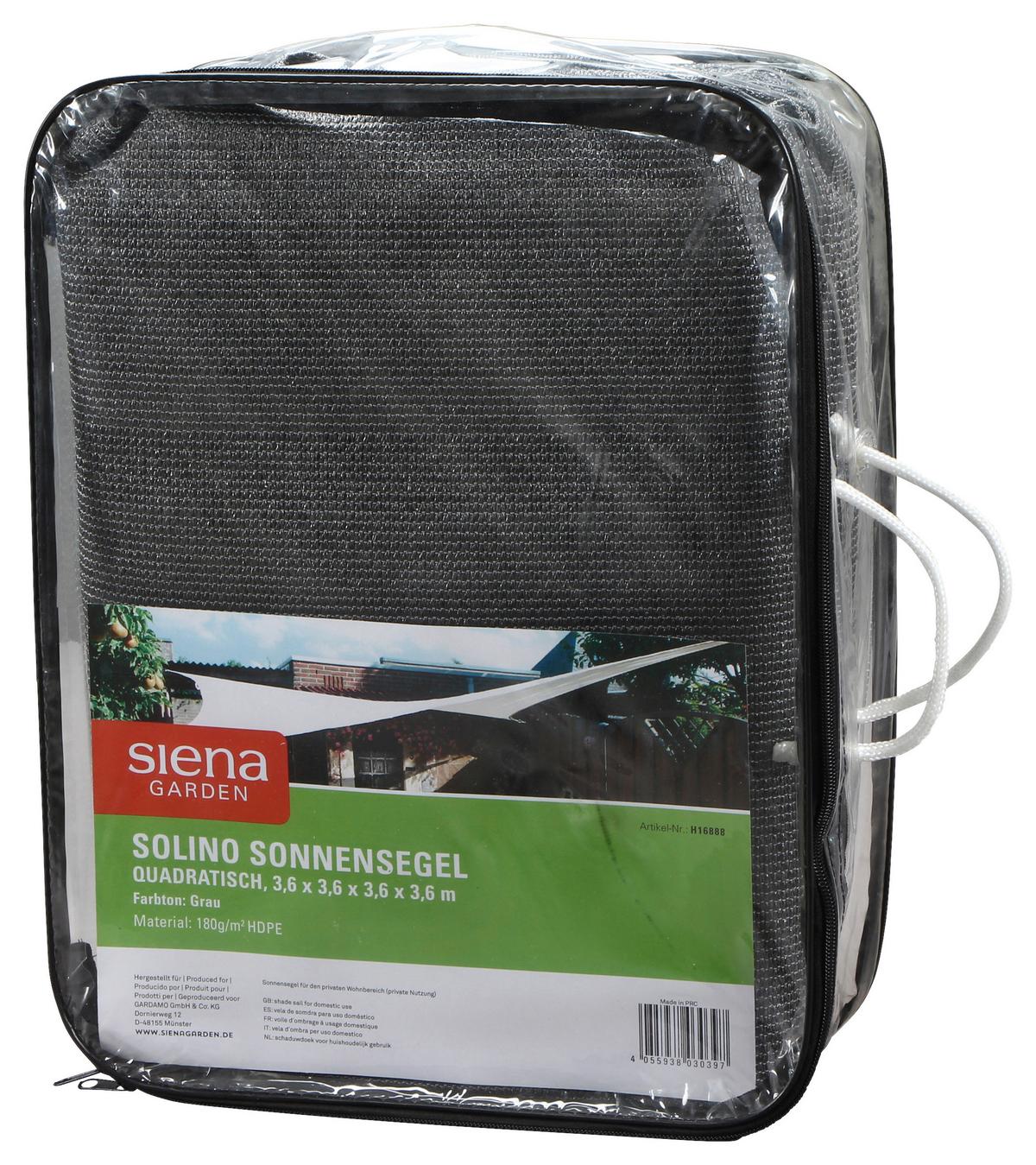 Sonnensegel H16888 ca. 360x360x360 cm Grau - Grau, MODERN, Textil/Metall (360/360/360cm) - Siena Garden