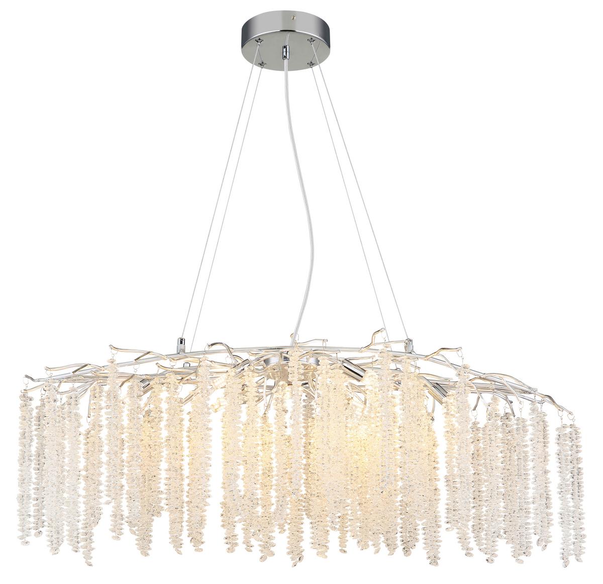 Svjetiljka Viseća Laverne - prozirno/boje kroma, Konvencionalno, metal/plastika (100/40/120cm) - Globo