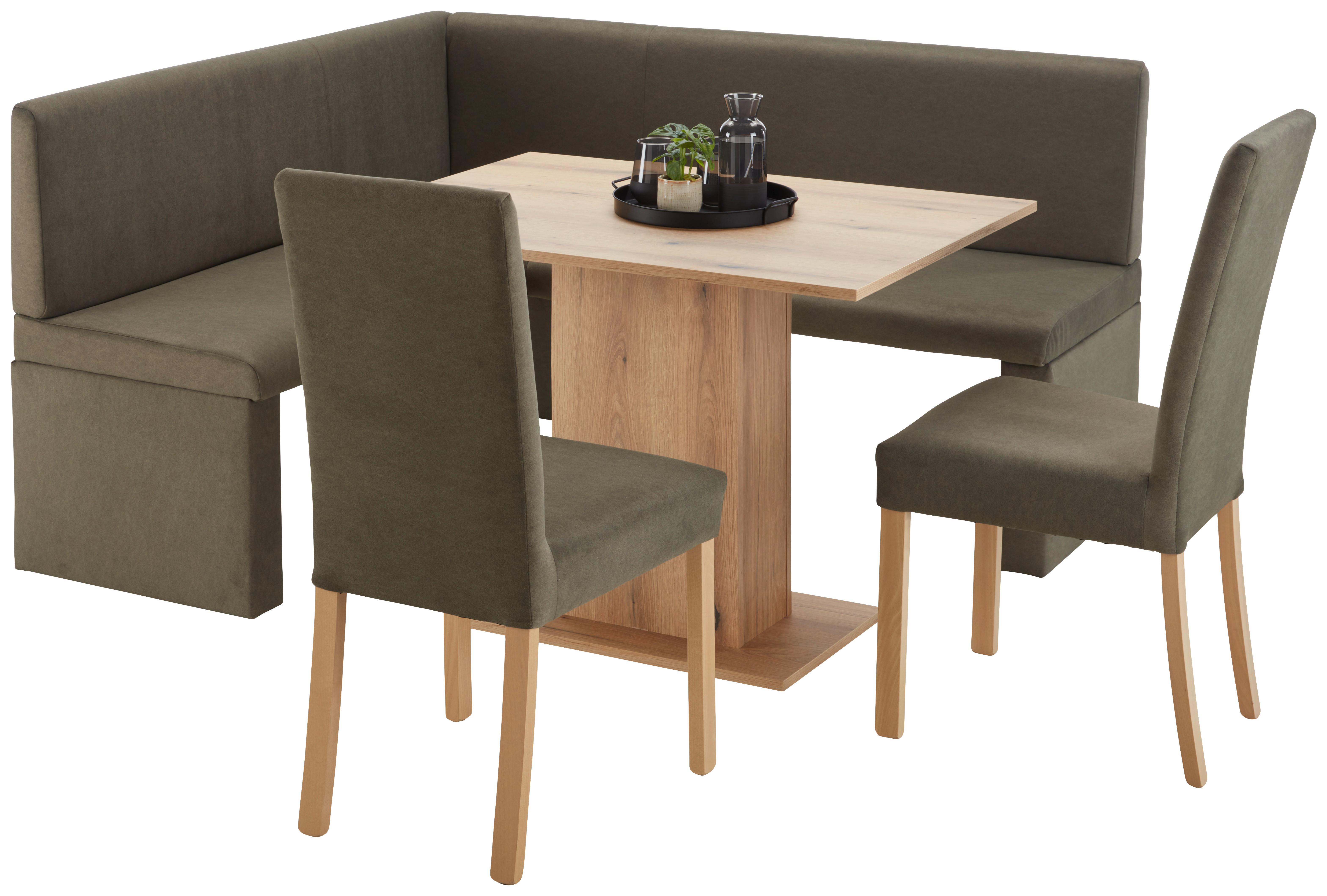 Garnitura Kutne Klupe Campel - zelena, Basics, drvni materijal/tekstil (141/161cm) - Modern Living