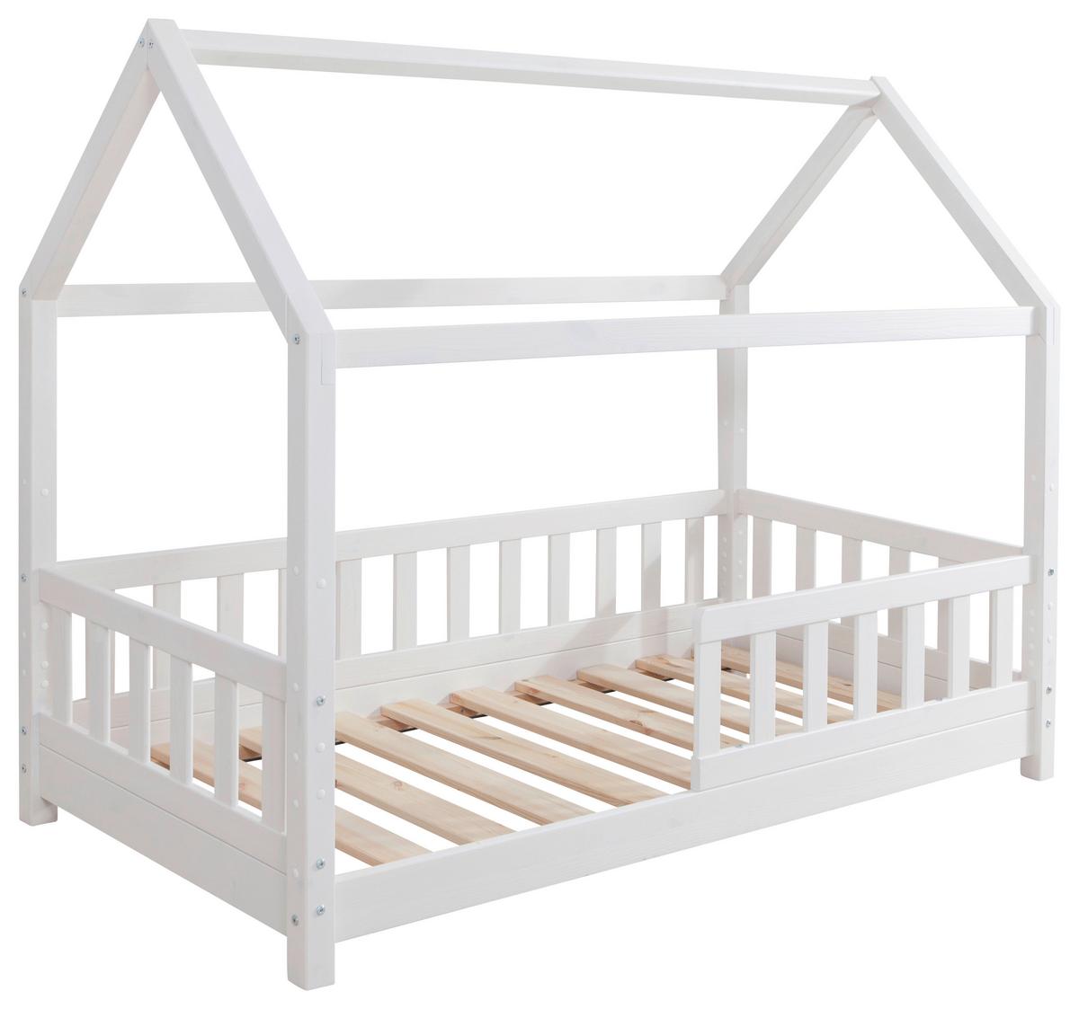 Hausbett Kay ca. 80x160 cm Weiß - Naturfarben/Weiß, MODERN, Holz/Textil (80/160cm) - MID.YOU