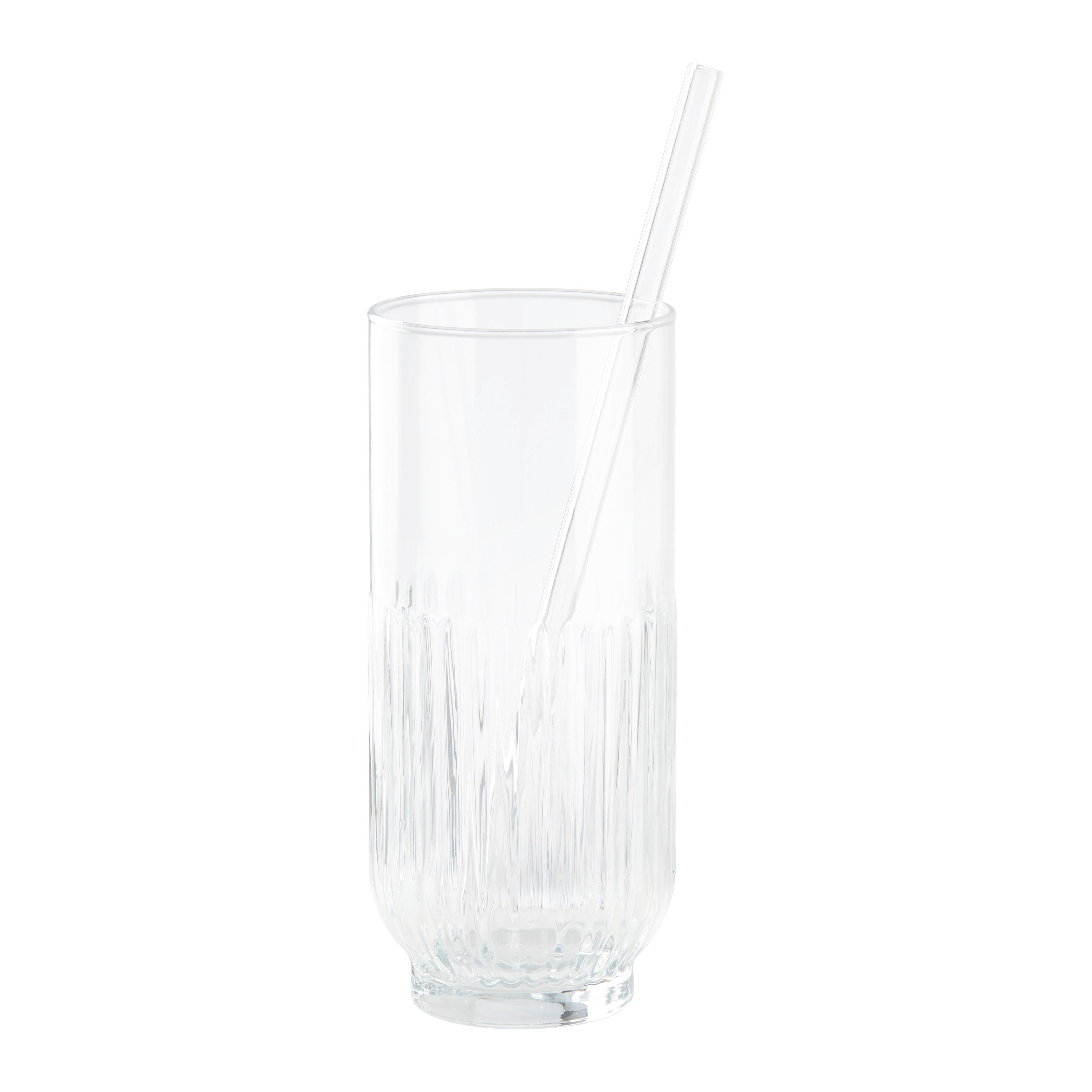 PAILLE POUR BOISSON JESSY - clair/Transparent, verre (20cm) - Premium Living