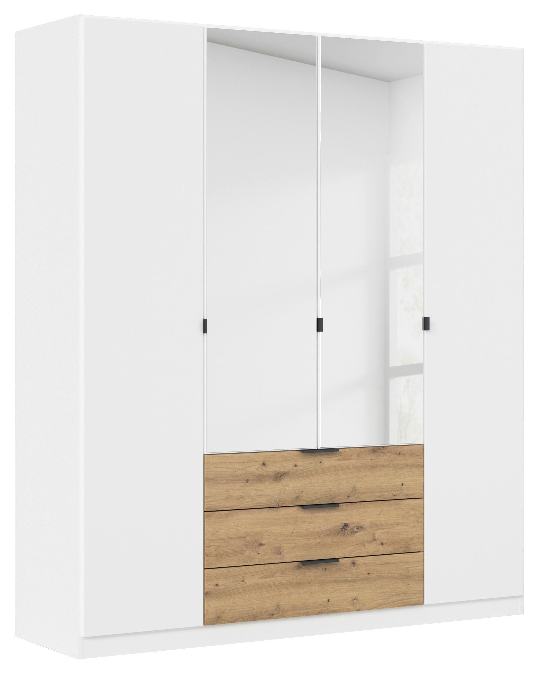 Omara Za Oblačila Davoa, Bela, Barva Hrasta - siva/bela, Basics, kovina/steklo (181/210/54cm) - Boxxx