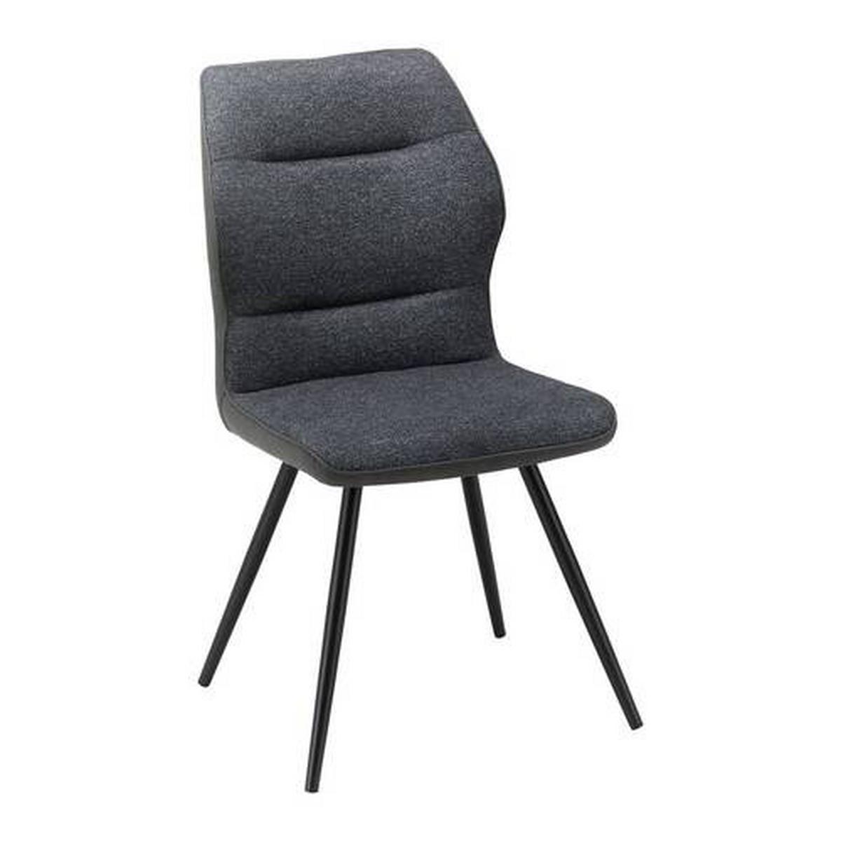 KRZESŁO EVA - ciemnoszary/czarny, Modern, metal/drewno (49/91/59cm) - Bessagi Home