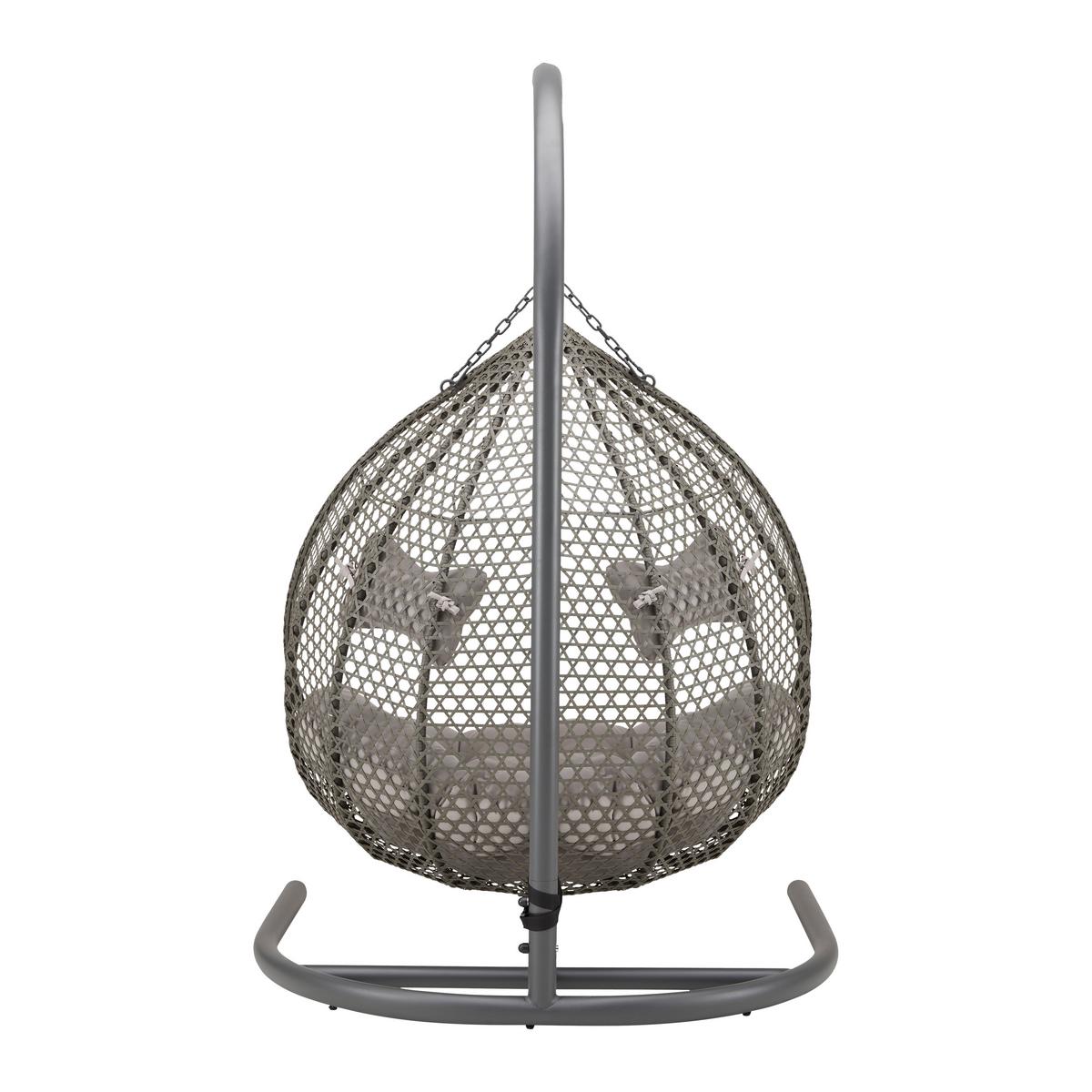 Fotoliu suspendat Bari - gri deschis/gri, Modern, plastic/metal (130/201/116cm) - Bessagi Garden