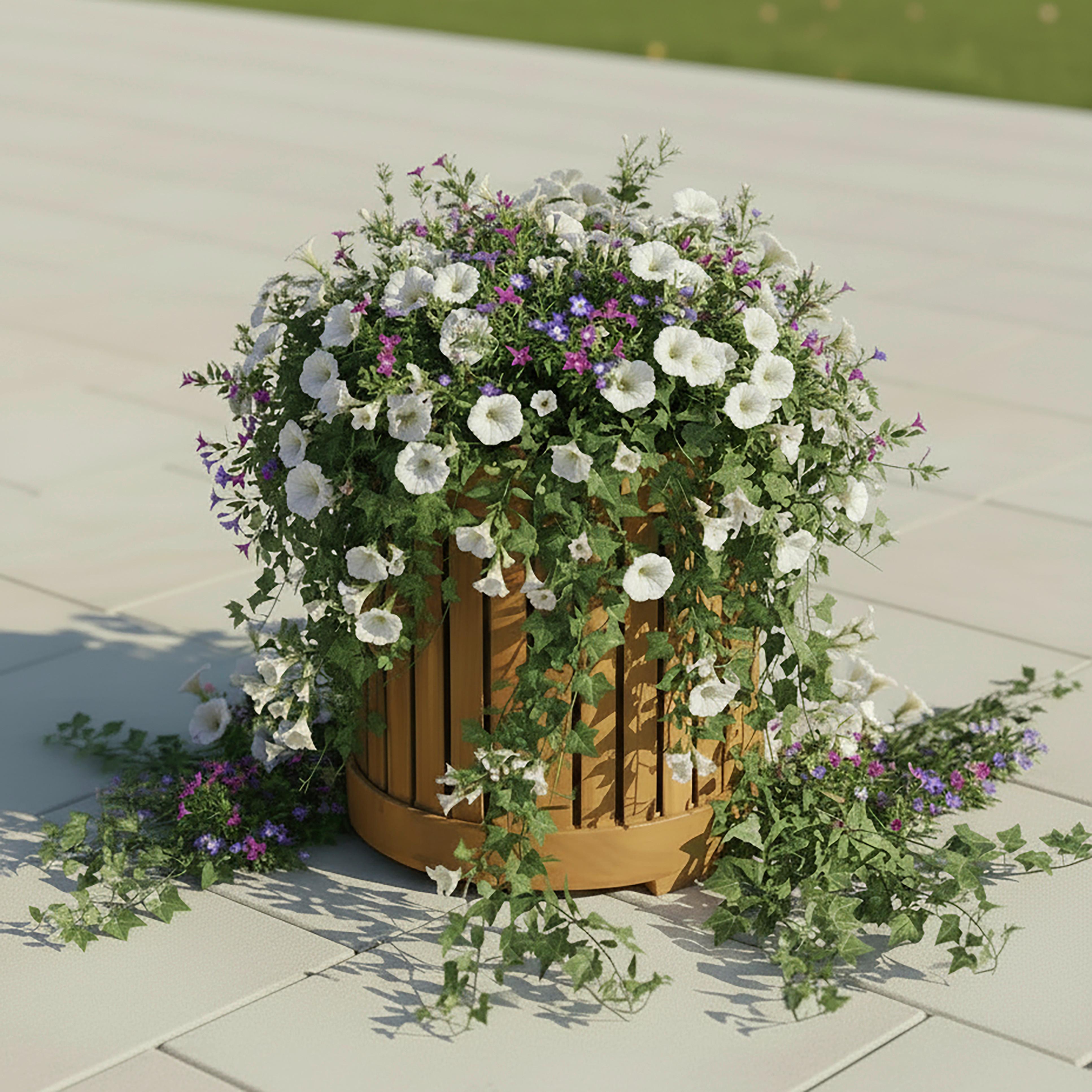 Hochbeet Marlo Echtholz massiv Ø 48 cm - MODERN (48/44/48cm) - Bessagi Garden