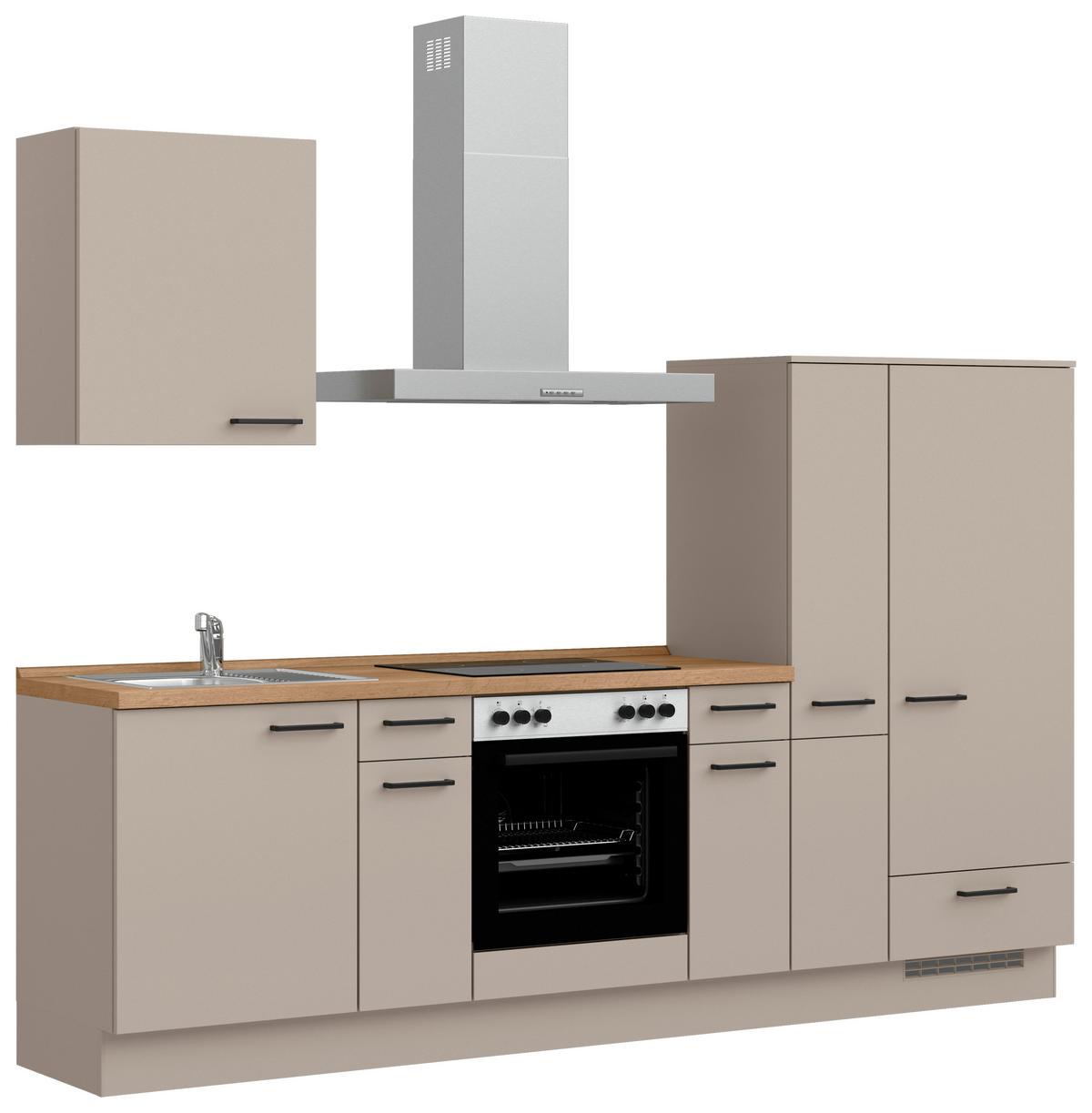 Küchenleerblock Easytouch Low o. Geräte Sandfarben - Sandfarben/Eichefarben, MODERN, Holzwerkstoff/Metall (270cm) - Nobilia