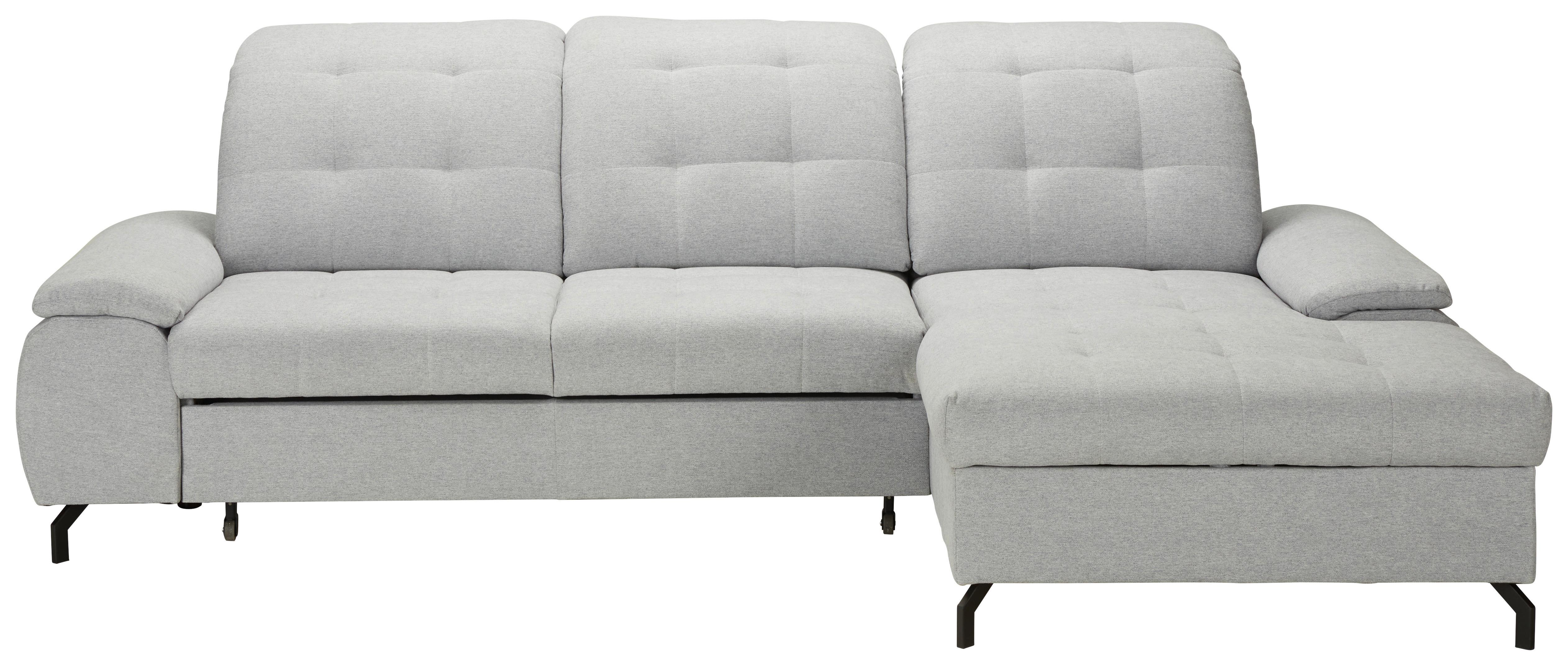 Sedežna Garnitura Como Mini, Siva, Ležišče, Predal, Desna - siva, Moderno, kovina (263/106/167cm) - Mömax