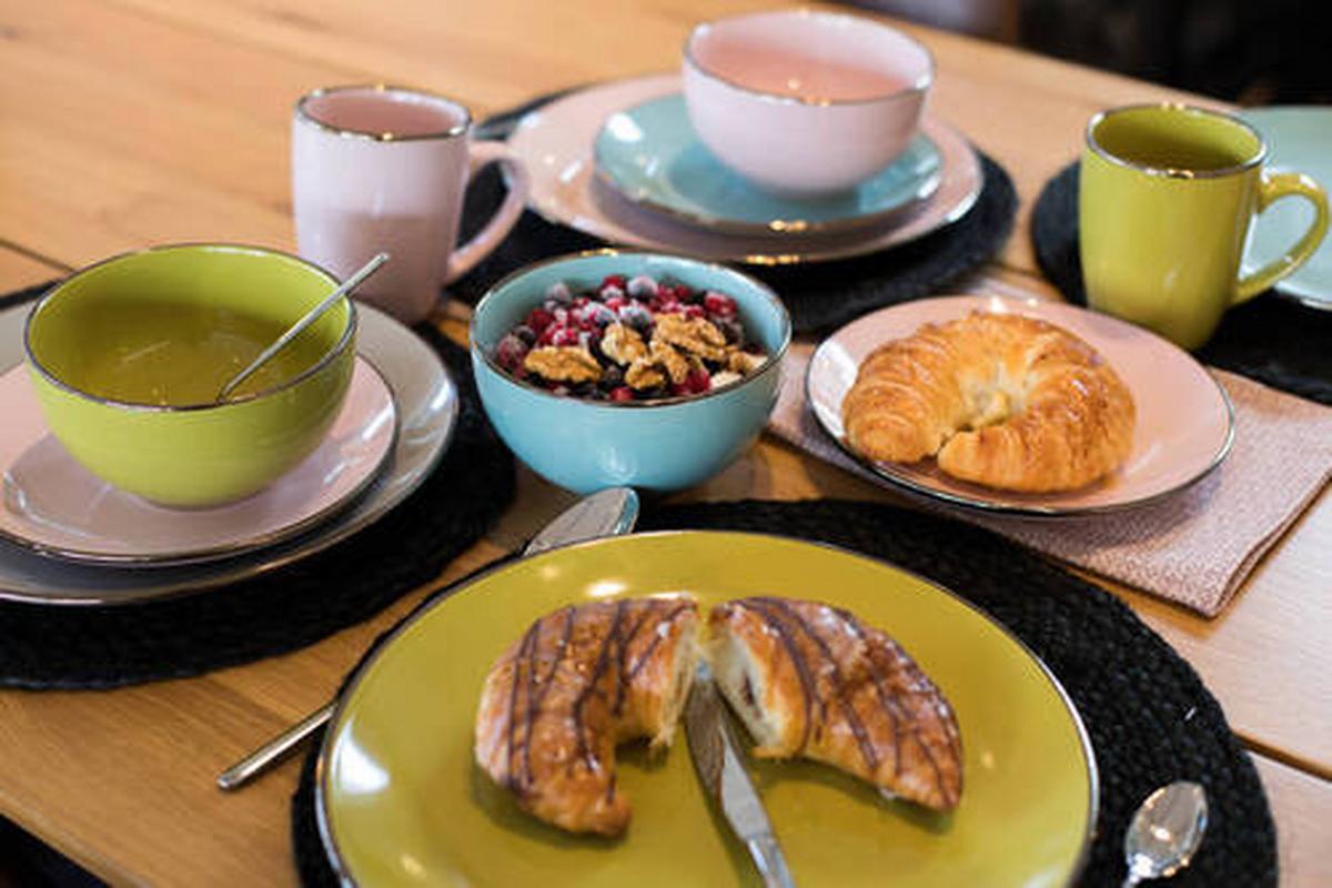 KOMBISERVICE 931726 4 FARBIG - Blau/Rosa, Basics, Keramik (37/23,5/32,3cm) - Mäser