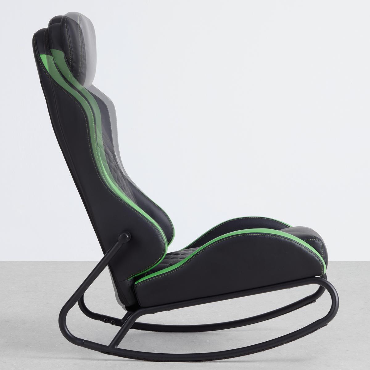 Gaming Stol Jacky - črna/zelena, Moderno, kovina/tekstil (48/88/71cm) - Mömax