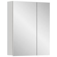 Omara Z Ogledalom Vira, Bela - bela/visoki sijaj, Moderno, leseni material (60/77/18cm) - MID.YOU