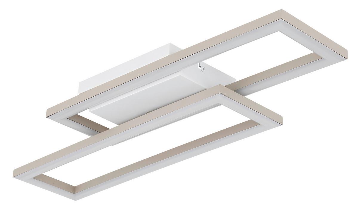 Led Stropna Svjetiljka Wilton - bijela/boje pijeska, Design, plastika (55/15,5/5,5cm) - Globo