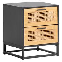 Nočna Omarica Wl6.829 - črna/rjava, Konvencionalno, kovina/leseni material (45/56/45cm) - Livetastic