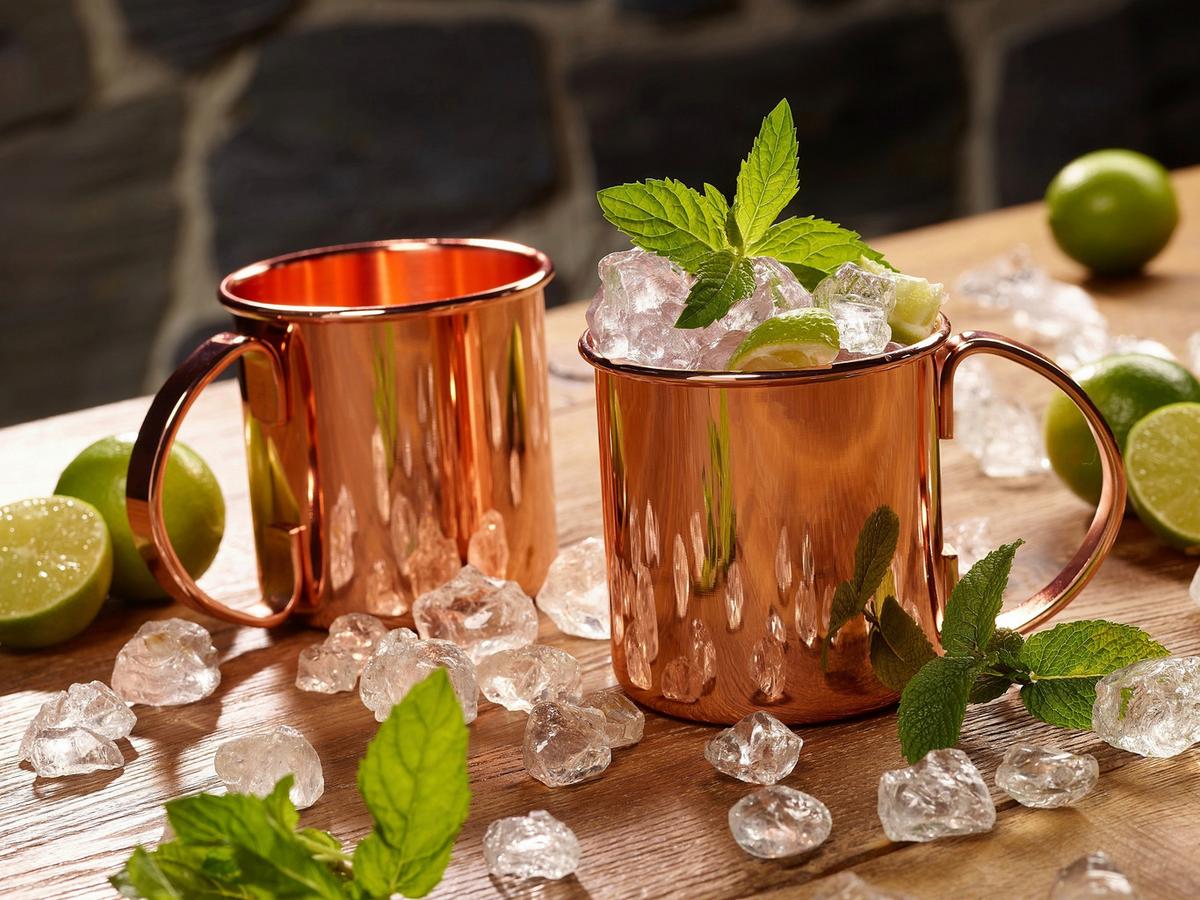 Set Lončkov Moscow Mule, Barva Bakra, 4 Kos - barve bakra, Basics, kovina (13,7/8,9/9cm) - Echtwerk
