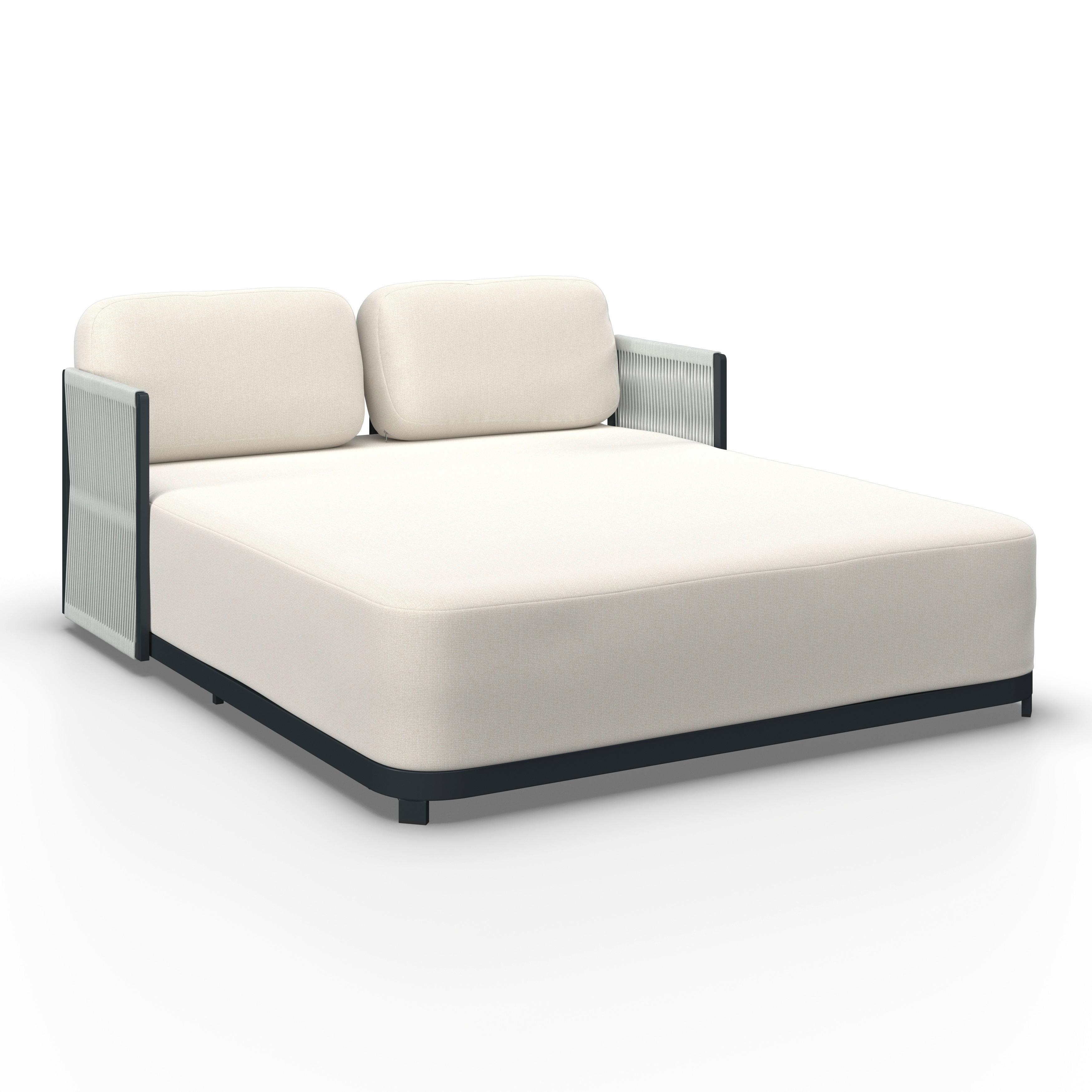 SONNENINSEL CORALIE - Anthrazit/Creme, Modern, Textil/Metall (155/62/152cm) - Bessagi Garden