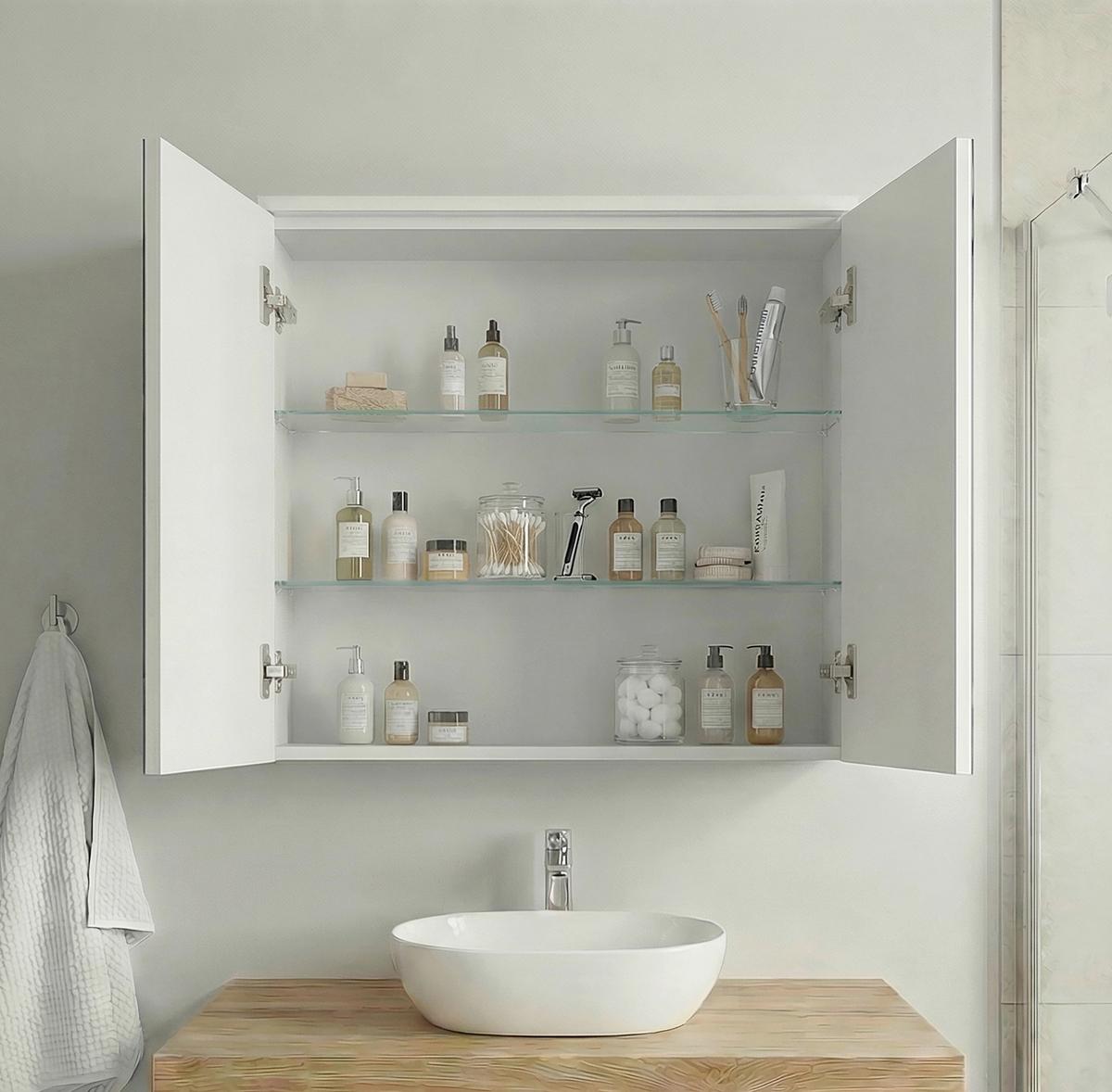 Spiegelschrank Flonali - Weiss, Trend, Glas/Holzwerkstoff (54/61/20cm) - MID.YOU