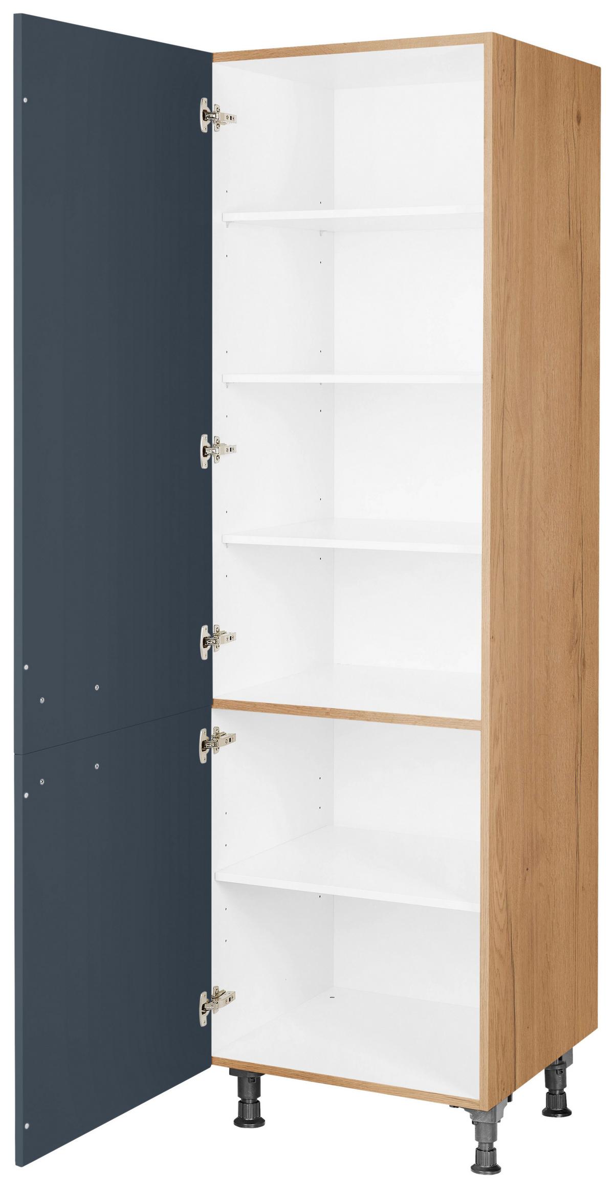 Geschirrschrank Easytouch Blau - Blau/Eichefarben, MODERN, Holzwerkstoff/Metall (60/216,6/58cm) - Nobilia