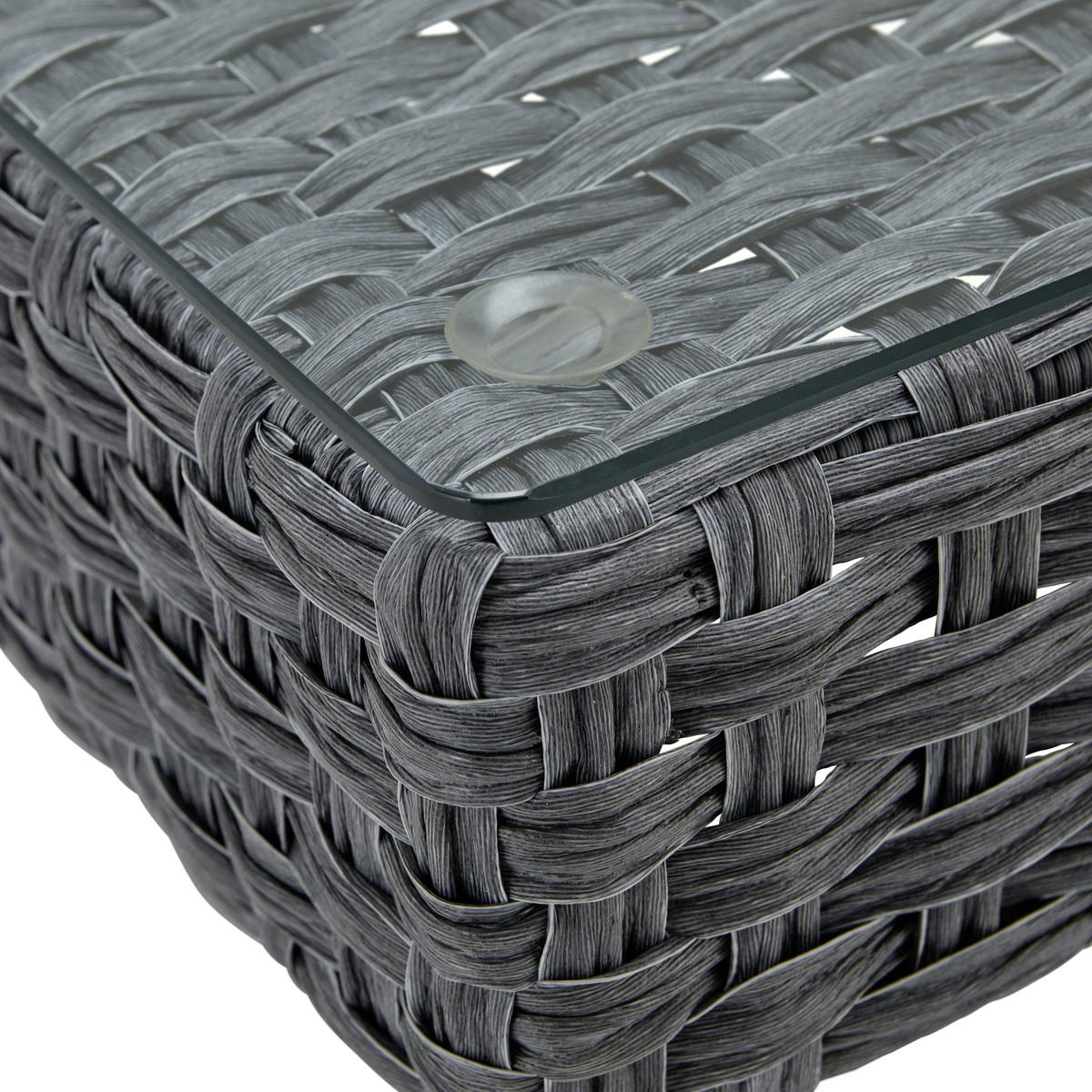 LOUNGEGARNITUR RAFFAELA - Grau, Modern, Glas/Kunststoff (207/64/75cm) - Bessagi Garden