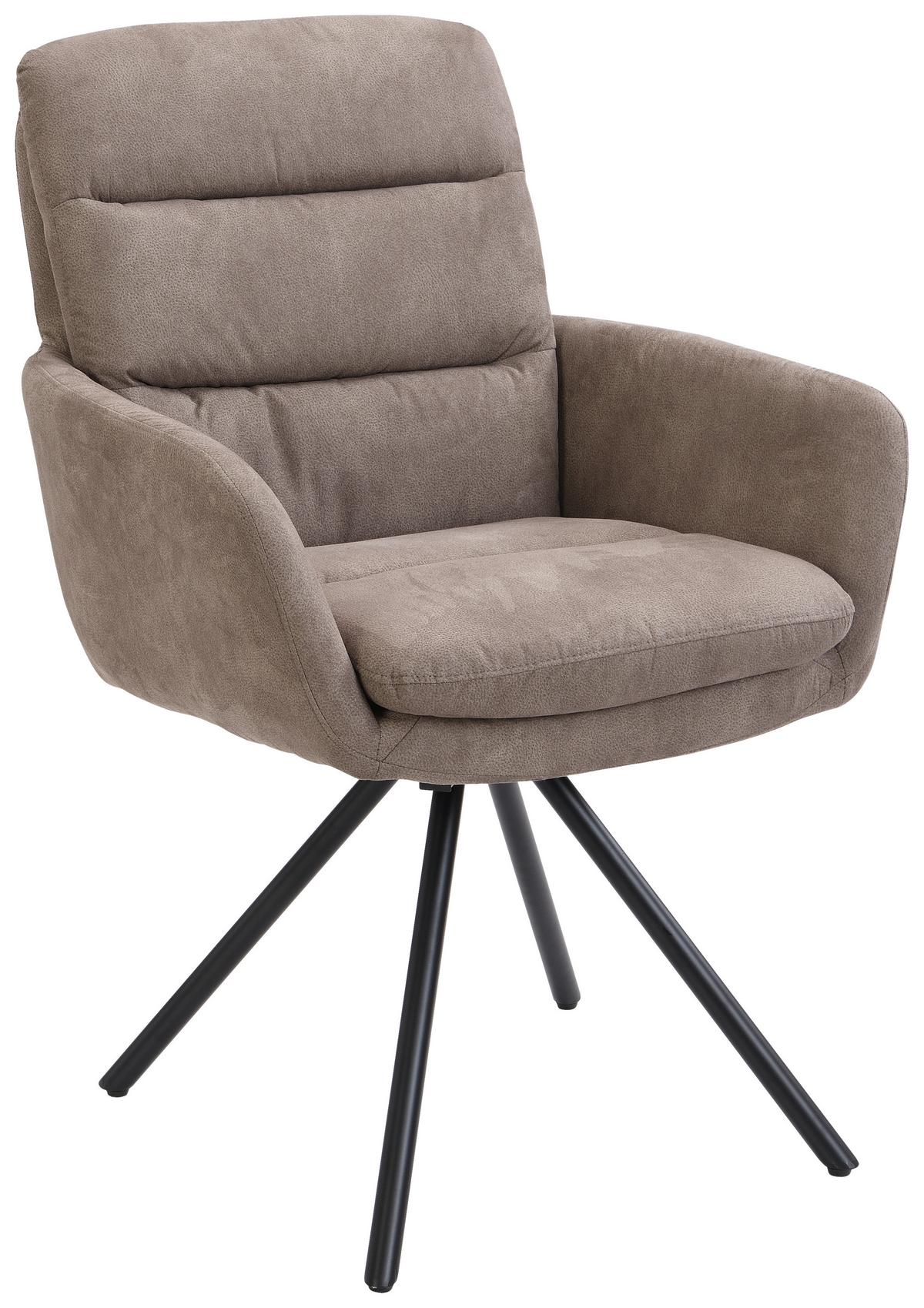 KRZESŁO Z PODŁOKIETNIKAMI SCOTTY 2.0 - czarny/taupe, Design, metal/tkanina (62/89/65cm) - Cantus