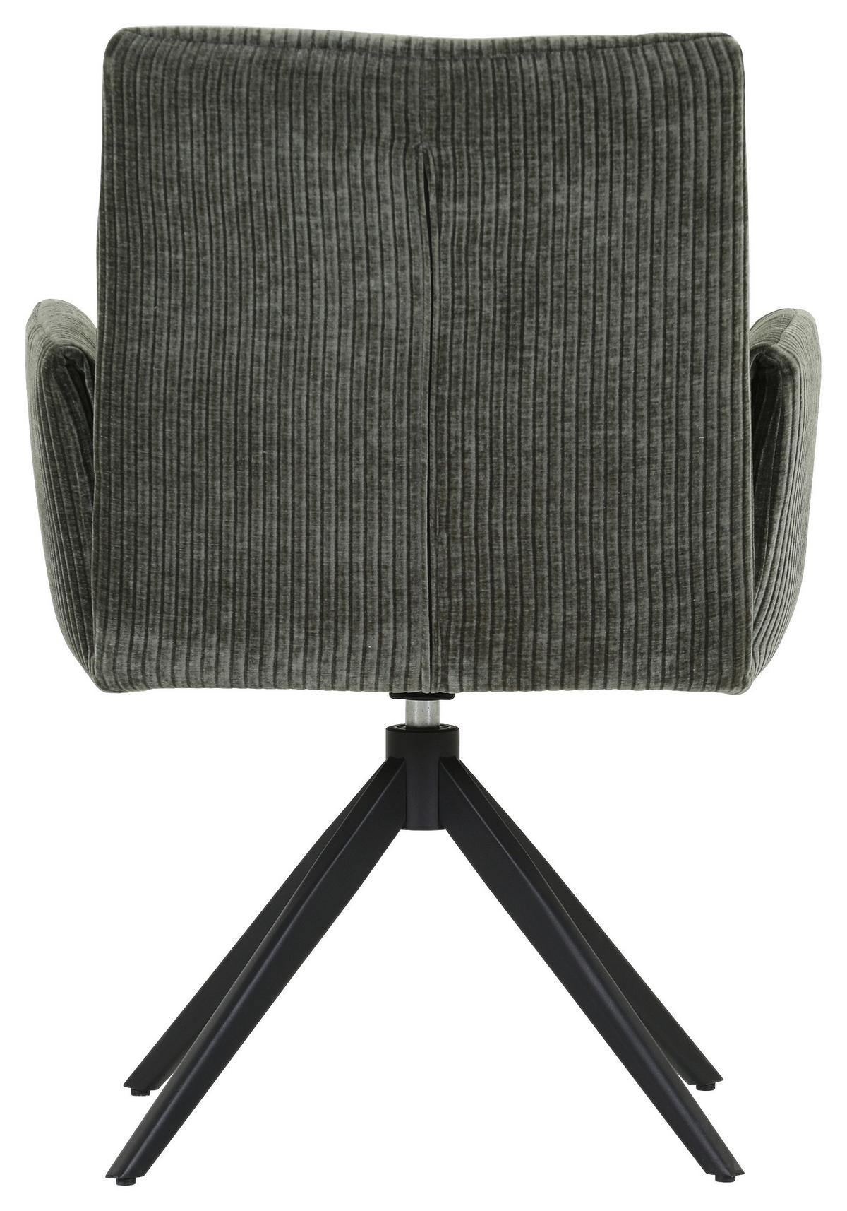 KRZESŁO Z PODŁOKIETNIKAMI MAX -EXKLUSIV- - zielony/czarny, Design, metal/tkanina (65/90/60cm) - Novel