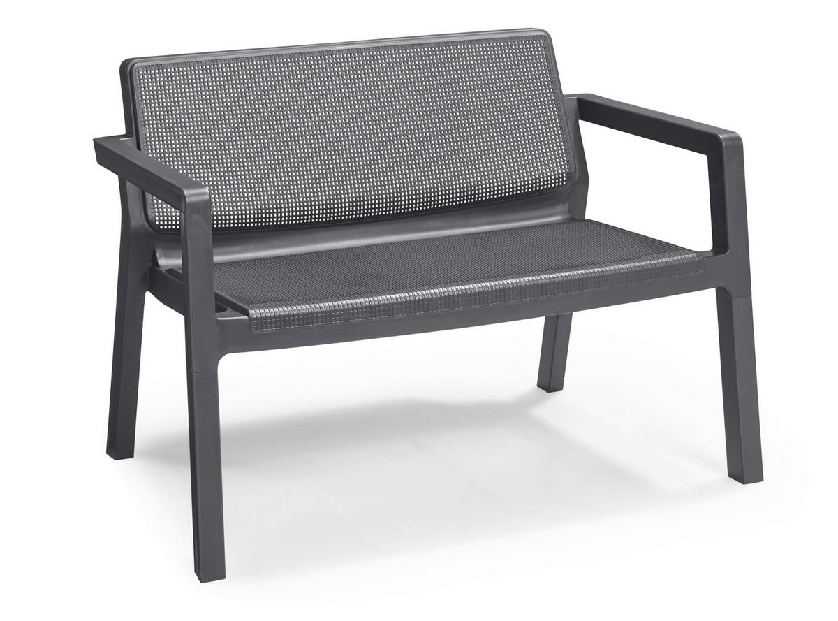 Vrtna Garnitura Emily, Siva, 4-Delni Set - barve grafita, Basics, umetna masa (111/68/75cm)