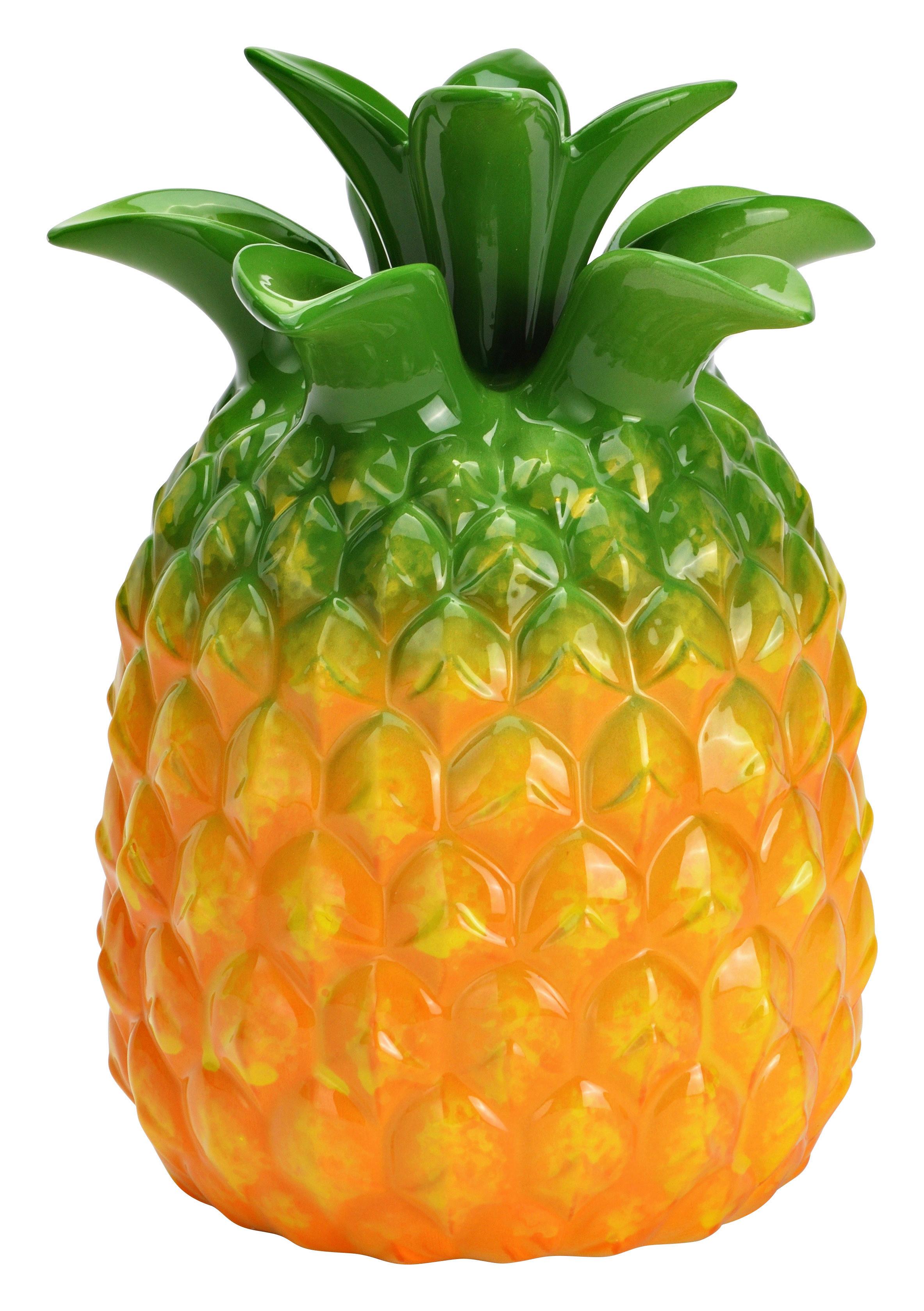Vase Ananas aus Keramik Grün/Orange - Orange/Grün, Basics, Keramik (15/21/15cm)