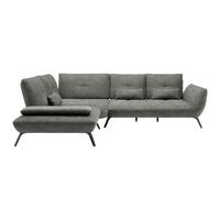 Wohnlandschaft Trendy Dunkelgrau - Dunkelgrau/Schwarz, MODERN, Holzwerkstoff/Textil (250/93/310cm) - Premium Living