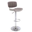 Barhocker in Schlamm/chrom - Chromfarben/Schlammfarben, MODERN, Textil/Metall (45,50/88-109/47cm) - Modern Living
