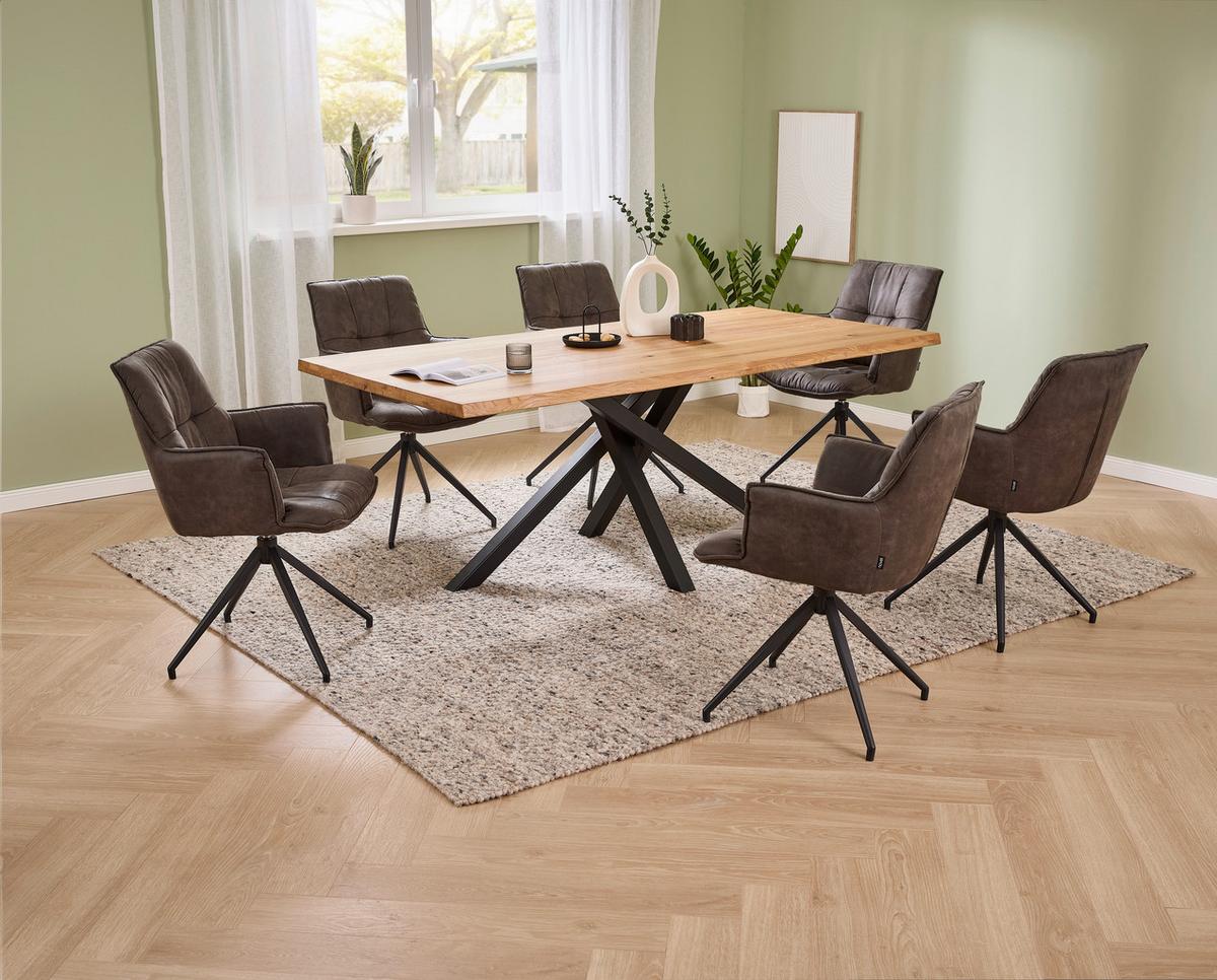 KRZESŁO Z PODŁOKIETNIKAMI OSAKA - czarny/ciemnoszary, Design, metal/tkanina (59/89,5/63cm) - Novel