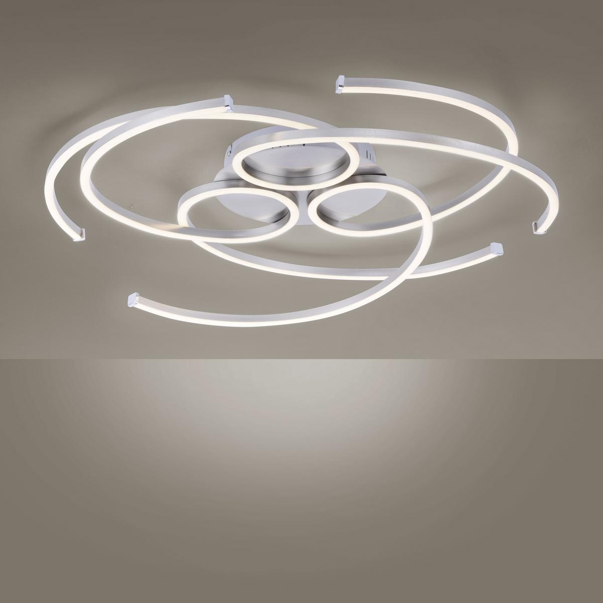 LAMPA SUFITOWA 8165-55 DANILO - kolor srebrny, Design, metal (70/63/10cm) - Paul Neuhaus