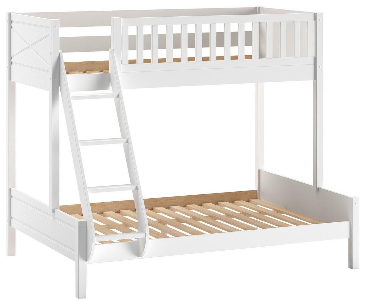 Etagenbett SCOTT Weiß ca. 90x200 cm - Weiß, Natur, Holz (90/200cm) - Vipack