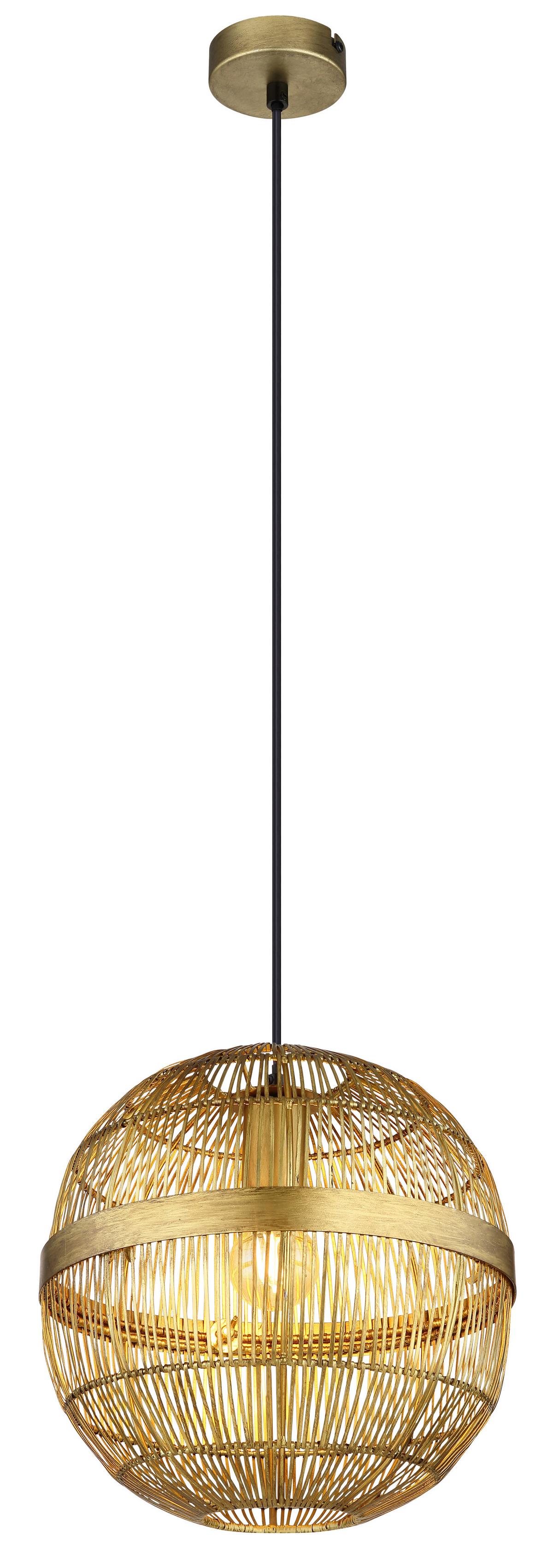 Hängeleuchte Hermi II max. 40 Watt - Messingfarben, KONVENTIONELL, Metall (30/120cm) - Globo