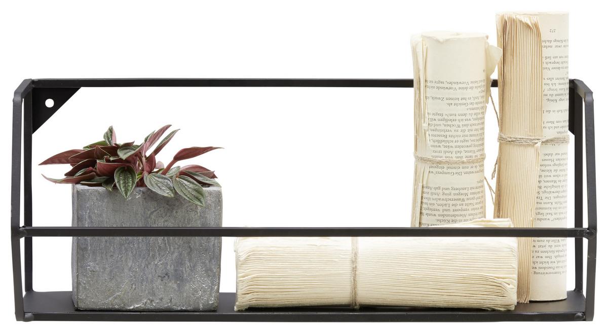 REGAŁ ŚCIENNY NORA - czarny, Trend, metal (40/16/16cm) - Landscape