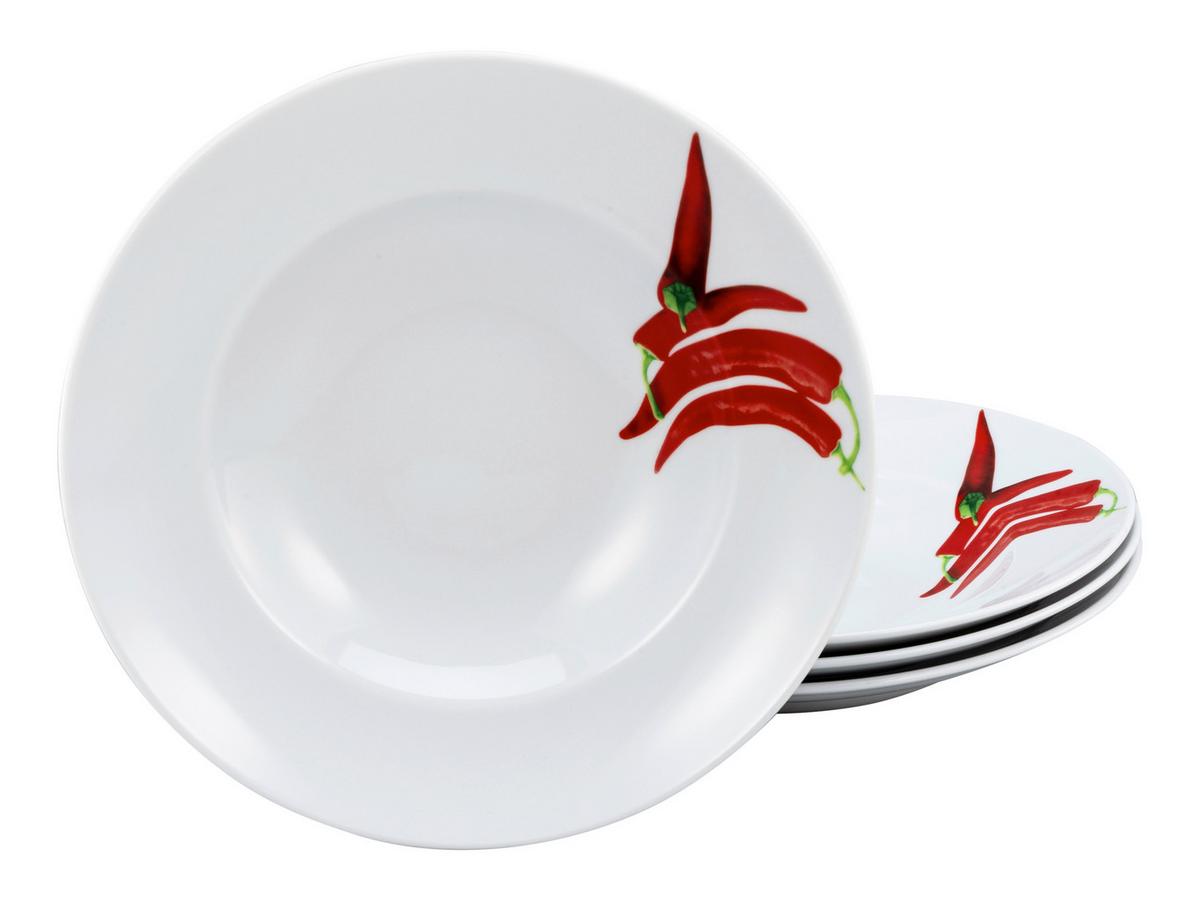 Set Krožnikov Za Testenine Chili, 4-Delni - večbarvno, Konvencionalno, keramika (29,5cm) - Creatable