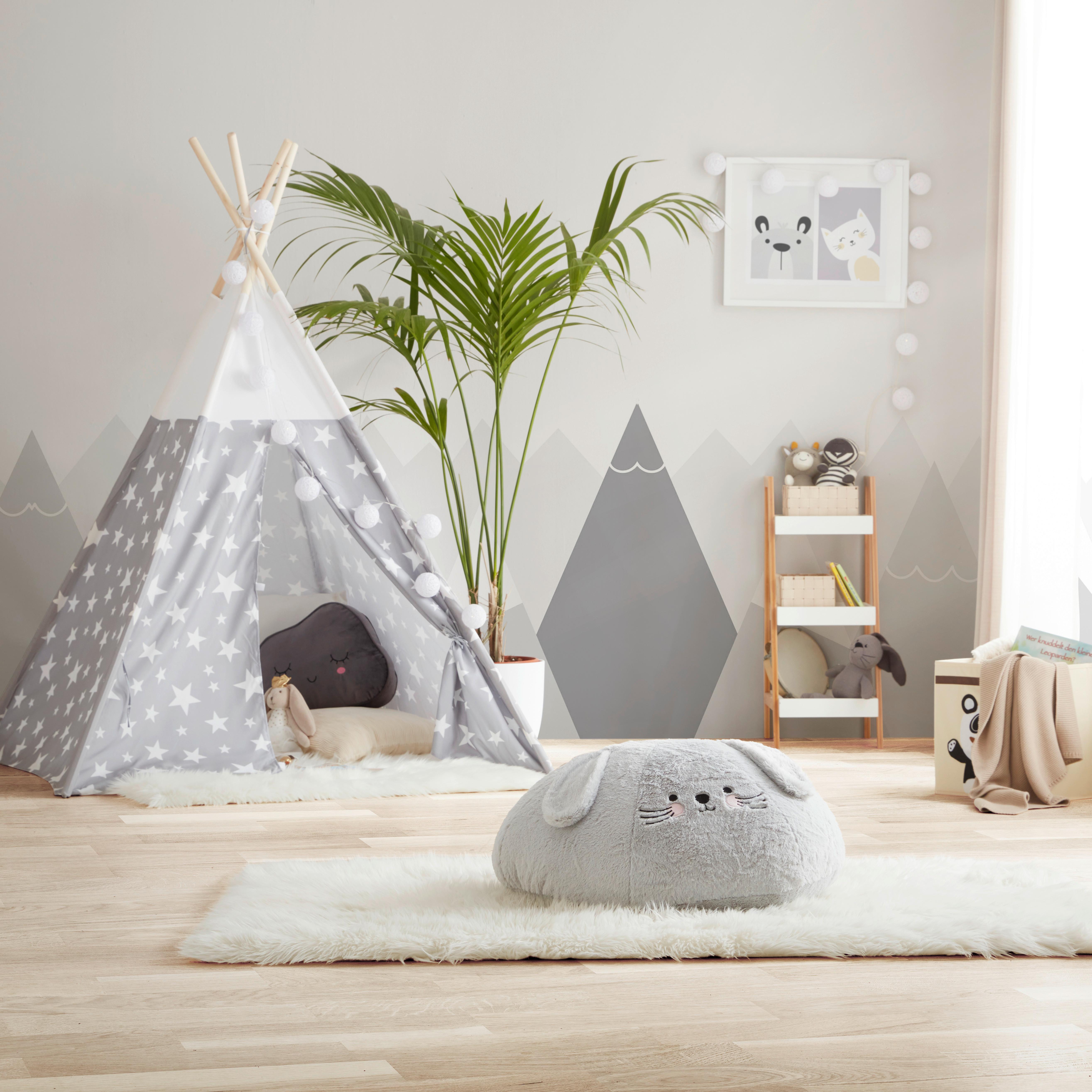 Kinderpouf Snuggle Grau - Grau, MODERN, Textil (56/26/56cm) - Premium Living