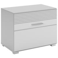 Klupa Linus - bijela/srebrne boje, Design, drvni materijal/plastika (60/47/37cm) - Modern Living