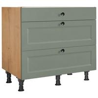 Schubkastenunterschrank Cascada Grün - Eichefarben/Schwarz, MODERN, Holzwerkstoff/Metall (90/87/56cm) - Nobilia