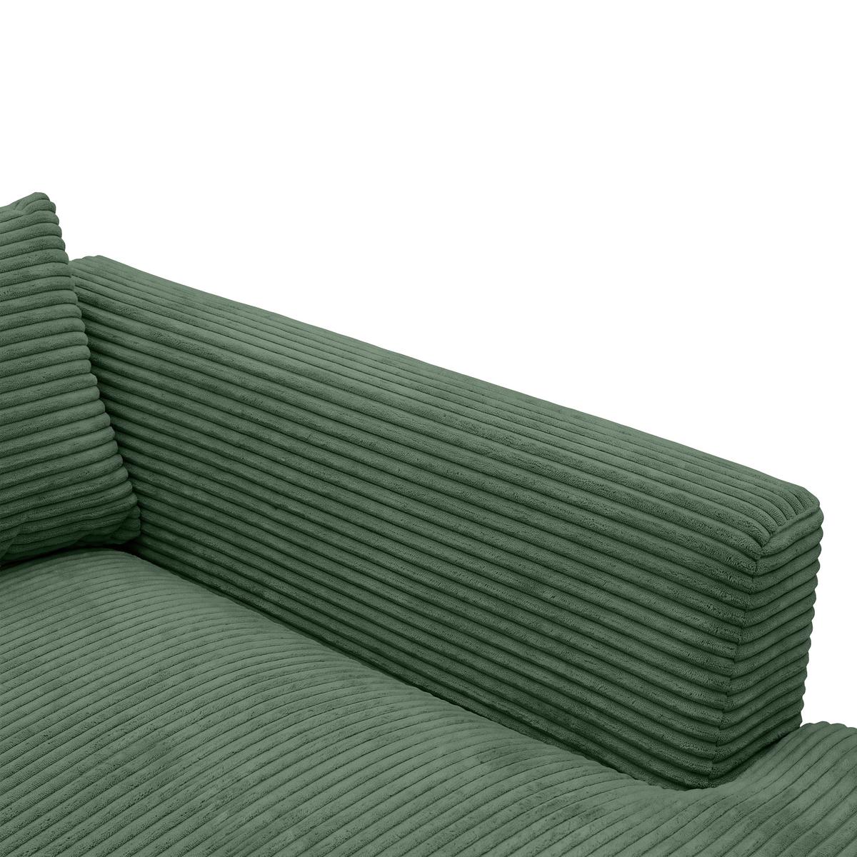 Ecksofa Pedro Dunkelgrün - Dunkelgrün/Schwarz, MODERN, Kunststoff/Textil (300/190cm) - Mömax