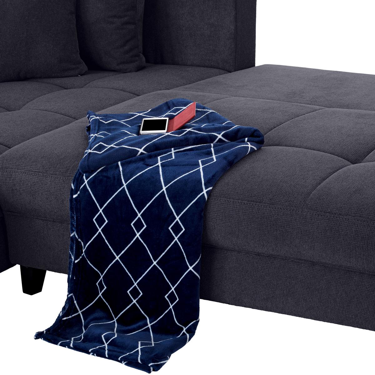 Kutna Garnitura Mendoza - crna/antracit, Design, tekstil/drvo (197/309cm) - Modern Living