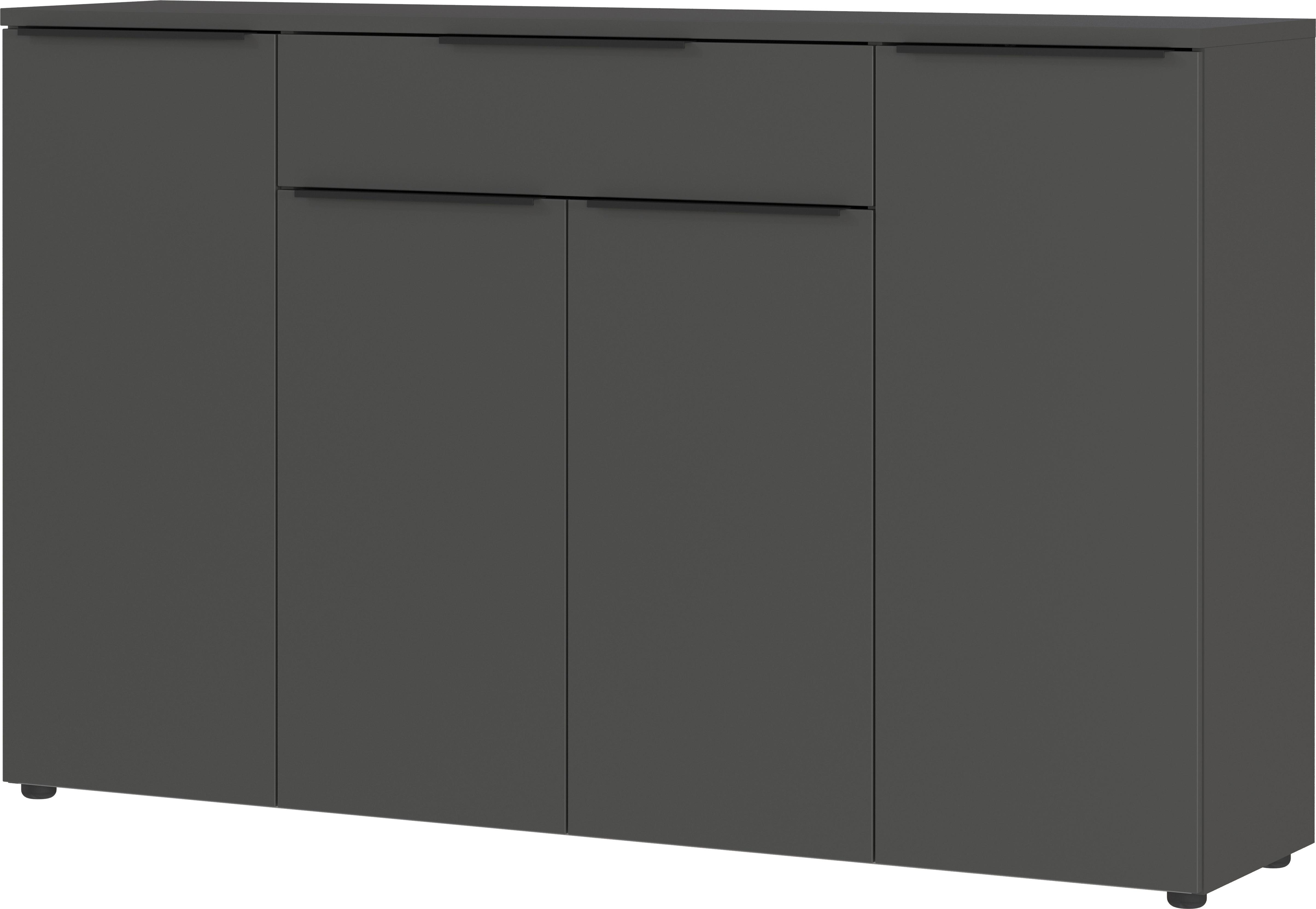 Sideboard Ribera in Graphitfarben - Graphitfarben/Schwarz, MODERN, Holzwerkstoff/Kunststoff (160/101/40cm) - Premium Living