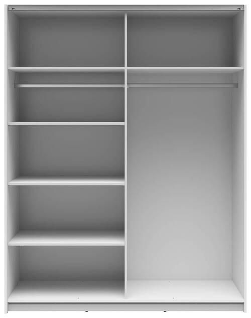Ormar S Kliznim Vratima Tetrix - bijela visoki sjaj/antracit, Moderno, drvni materijal/metal (153,5/195,5/60cm) - Modern Living