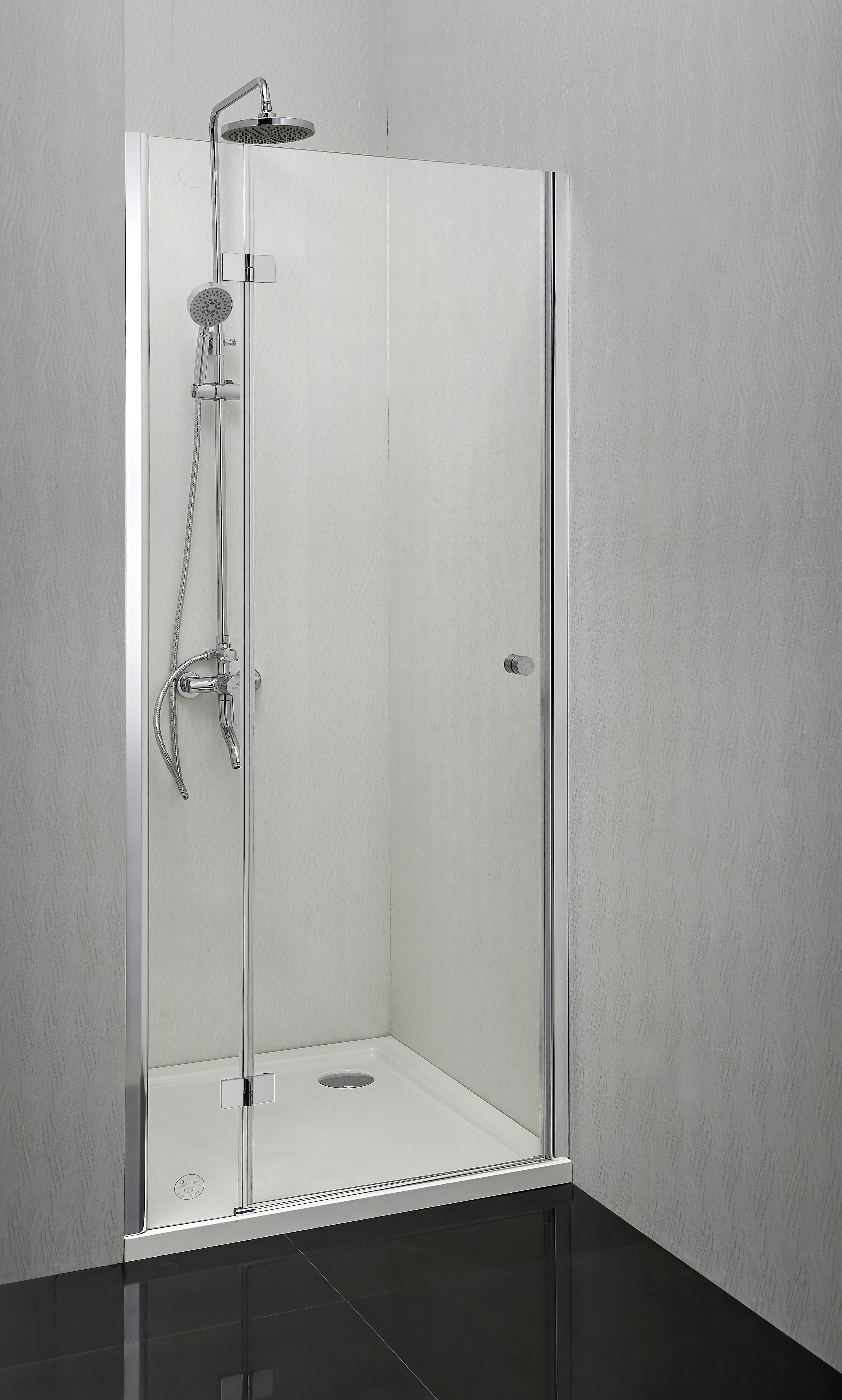 Zuhanyajtó Simlyflex - fehér, Konventionell, műanyag/üveg (87,5-89/195cm)