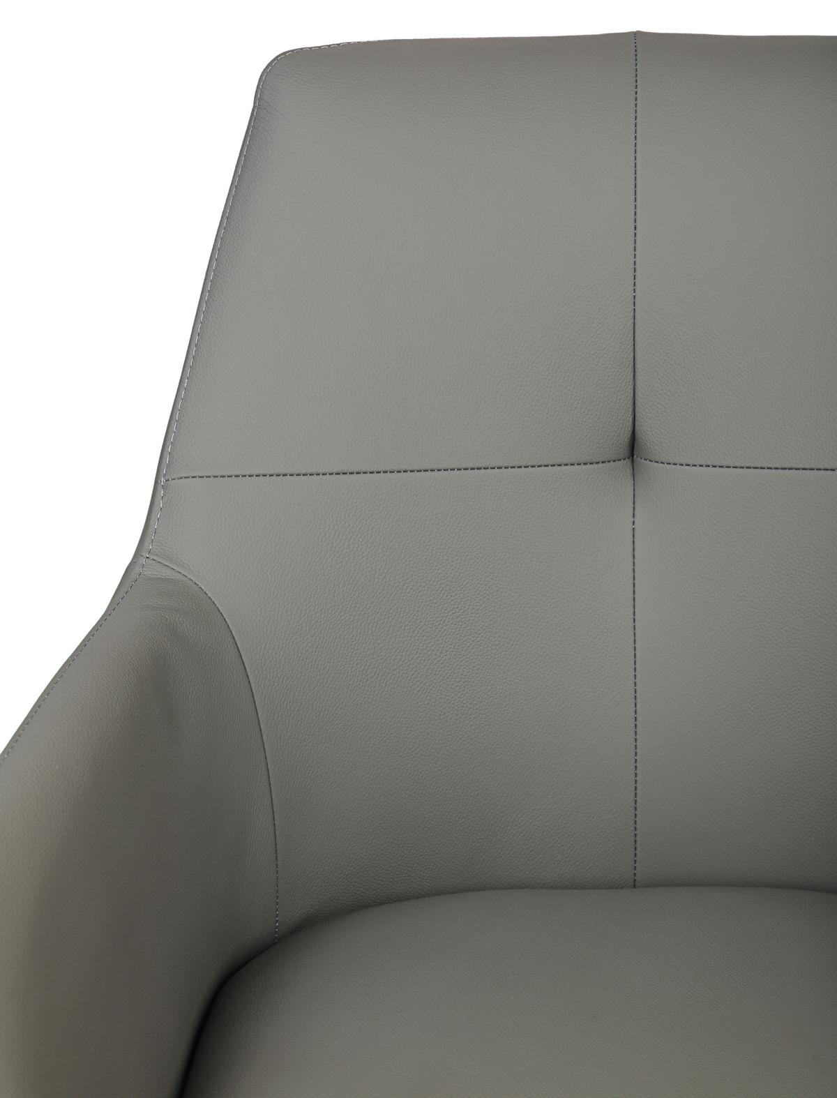 KRZESŁO Z PODŁOKIETNIKAMI MEDUSA -EXKLUSIV- - antracytowy/czarny, Konventionell, skóra/metal (59,5/87,5/63cm) - Novel